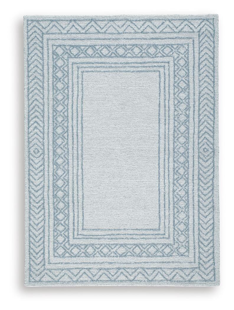 Azelhurst 5' x 7' Area Rug, Blue/Ivory/Gray, large