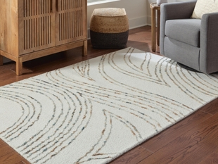 Deenbury 5' x 7' Area Rug, Ivory/Green/Brown, rollover