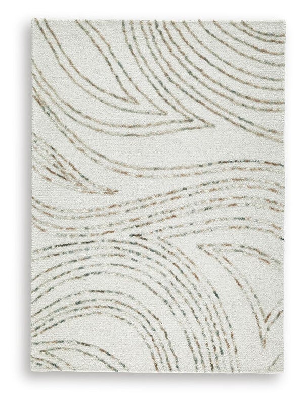Deenbury 5' x 7' Area Rug, Ivory/Green/Brown