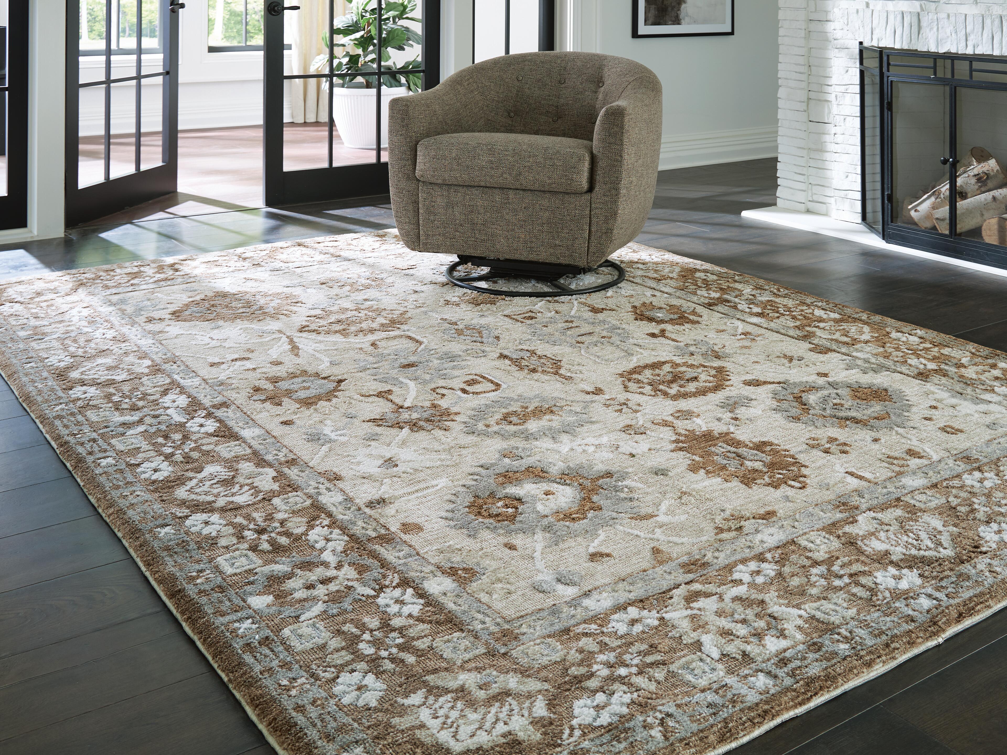 Ainswick Memory Foam Large Rug, Brown/Beige/Gray, rollover