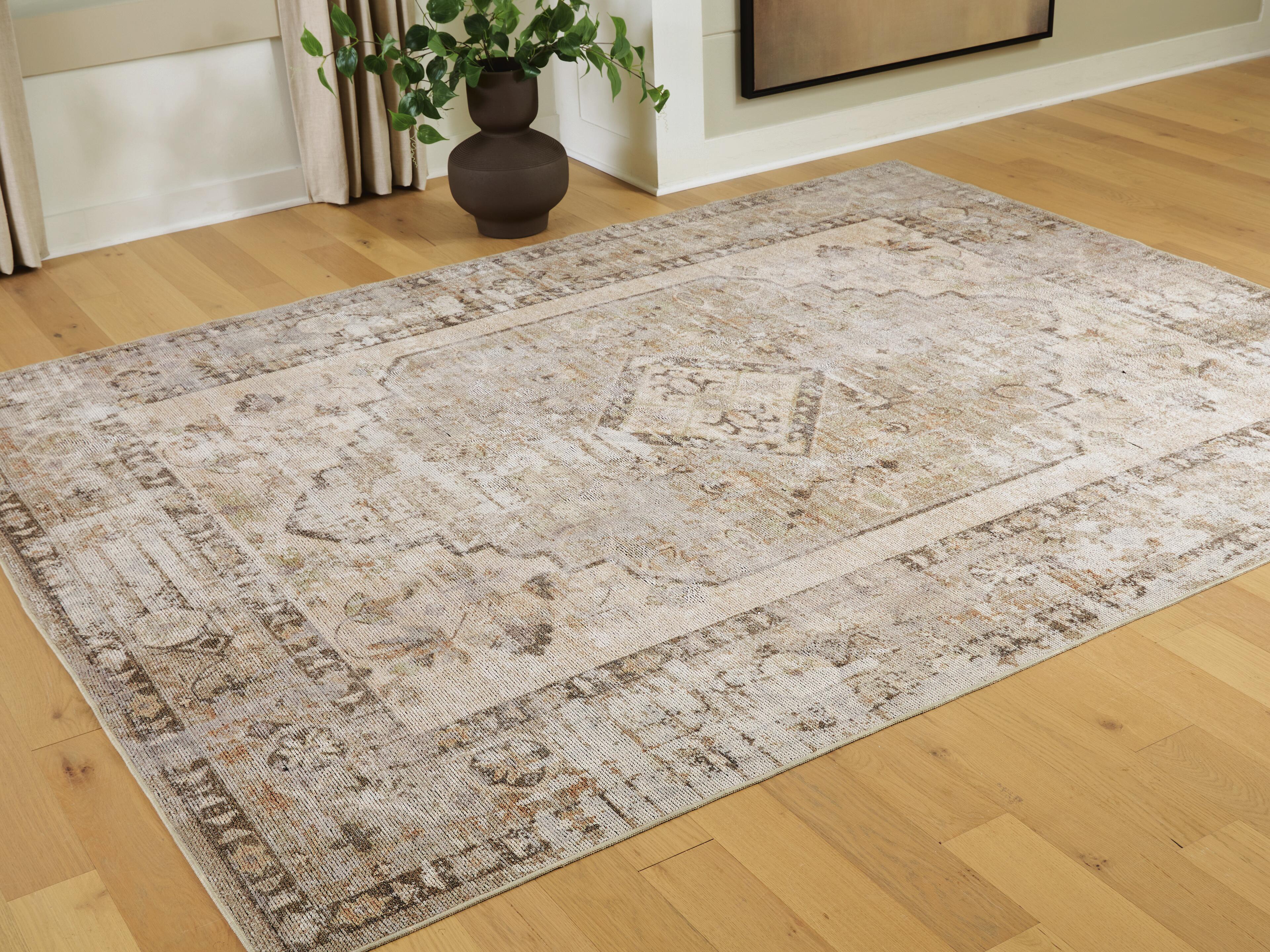 Livdon Washable Large Rug, Brown/Beige/Gray, rollover
