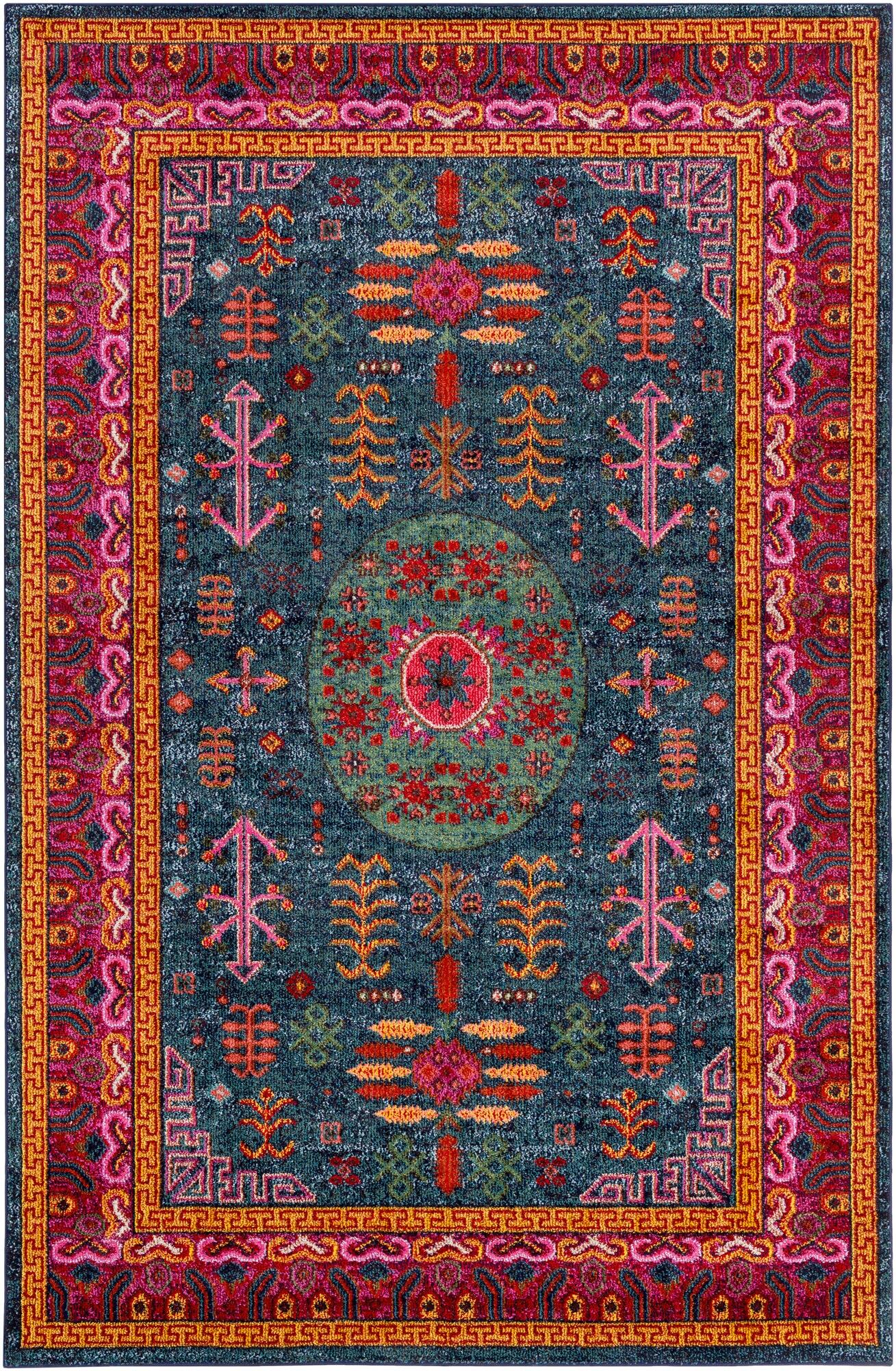 Rectangular 5'3" X 7'3" Area Rug, Multi, large
