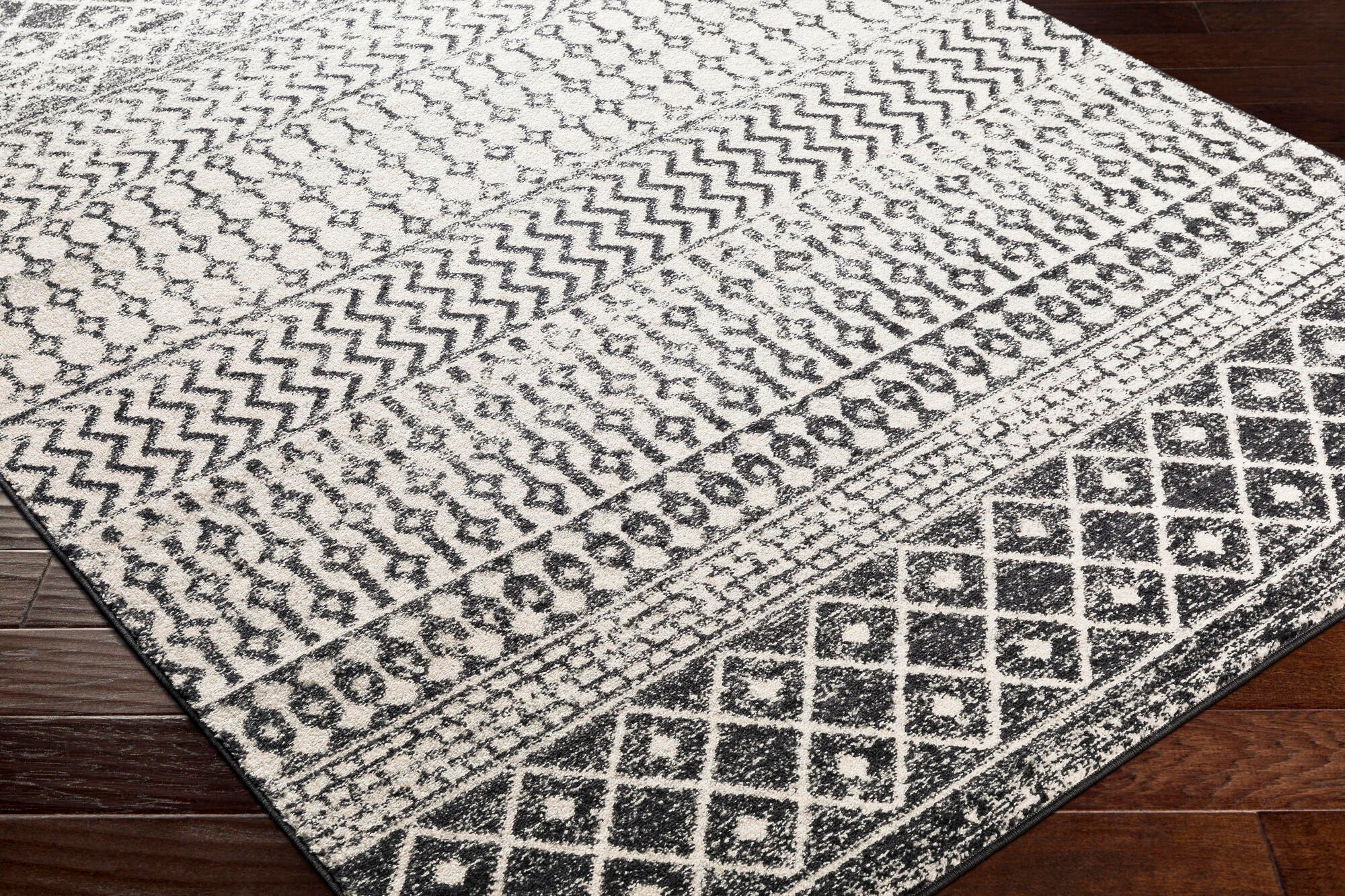 Surya Elaziz Moroccan Boho Area Rug, 2' x 3', Black, Black, rollover
