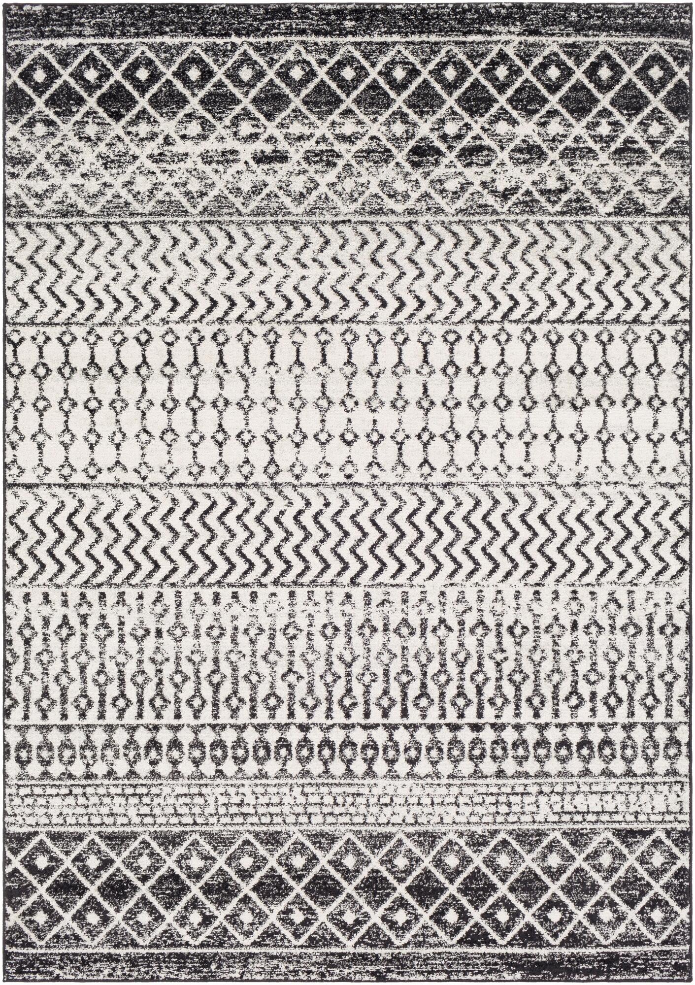 Surya Elaziz Moroccan Boho Area Rug, 3'11" x 5'7", Black, Black, large
