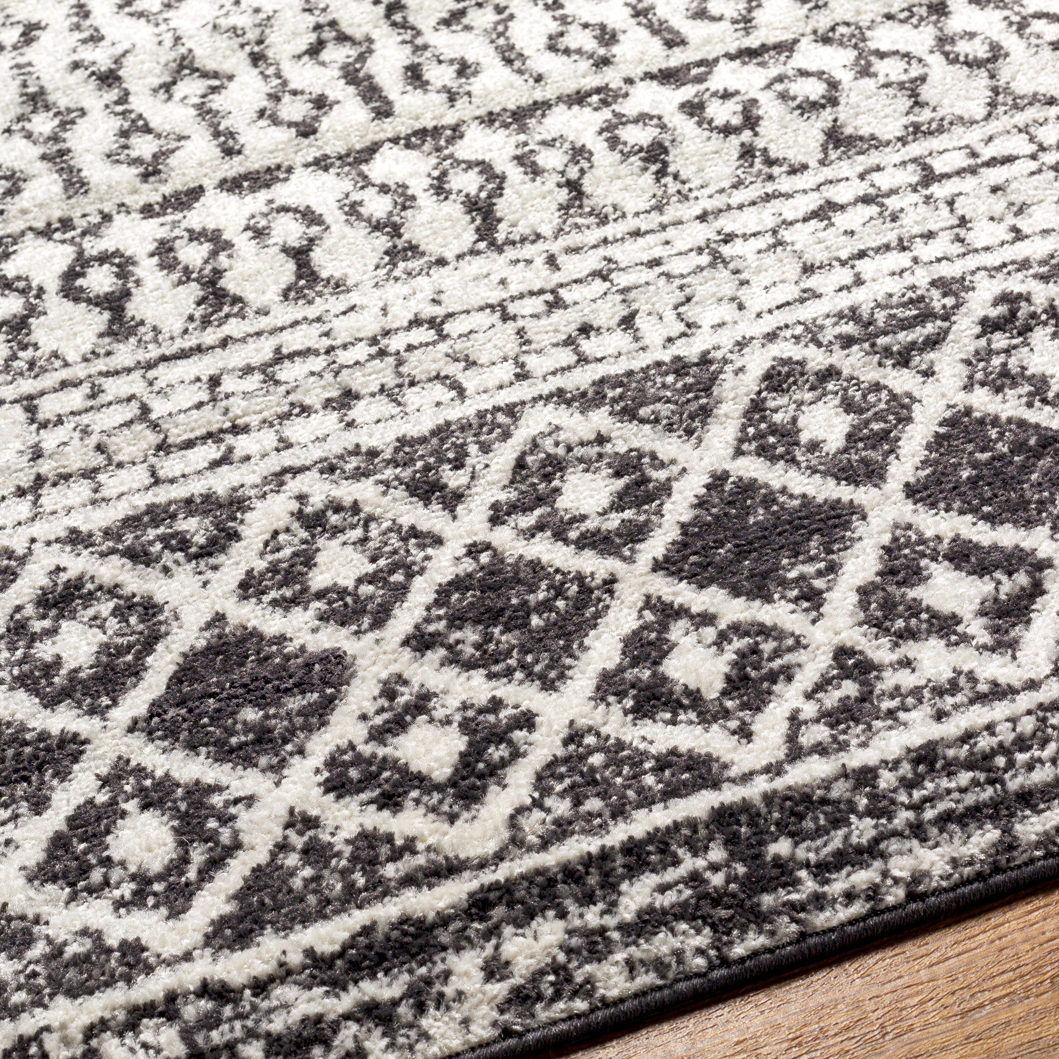 Surya Elaziz Moroccan Boho Area Rug, 5'3" x 7'6", Black, Black, large