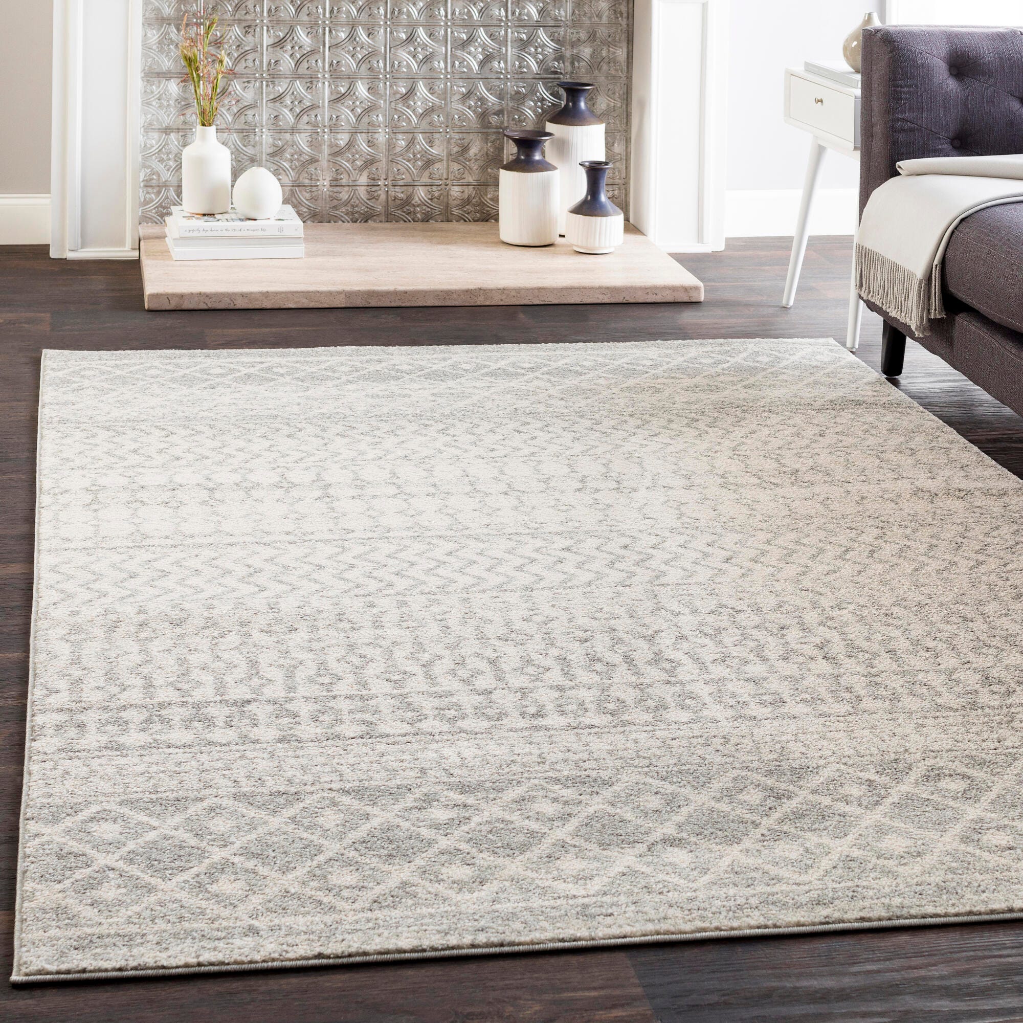Surya Elaziz Moroccan Boho Area Rug, 2' x 3', Gray, Gray, large