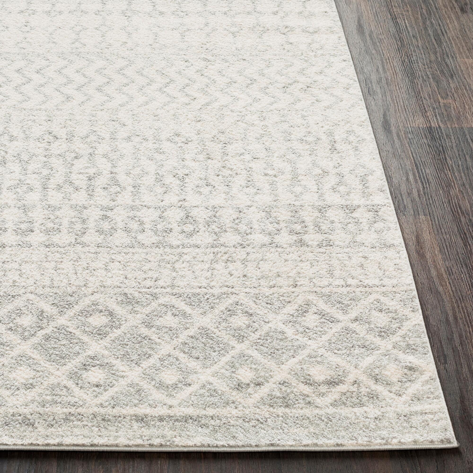 Surya Elaziz Moroccan Boho Runner Area Rug, 2'7" x 7'6", Gray, Gray, large