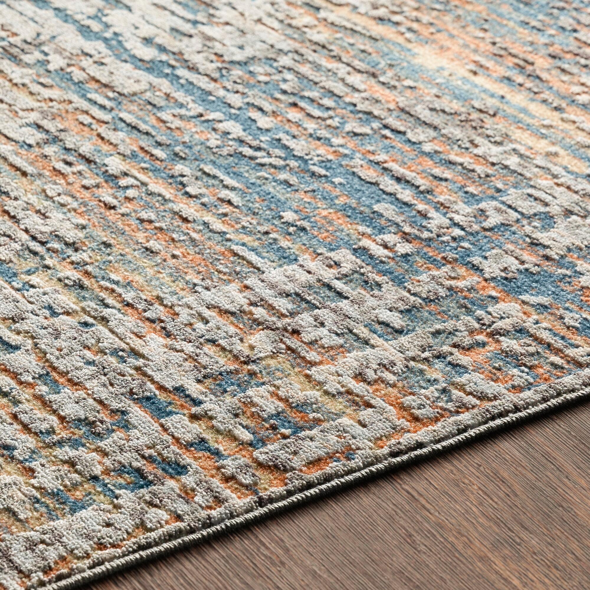 Distressed Pattern Area Rug, Multi, large