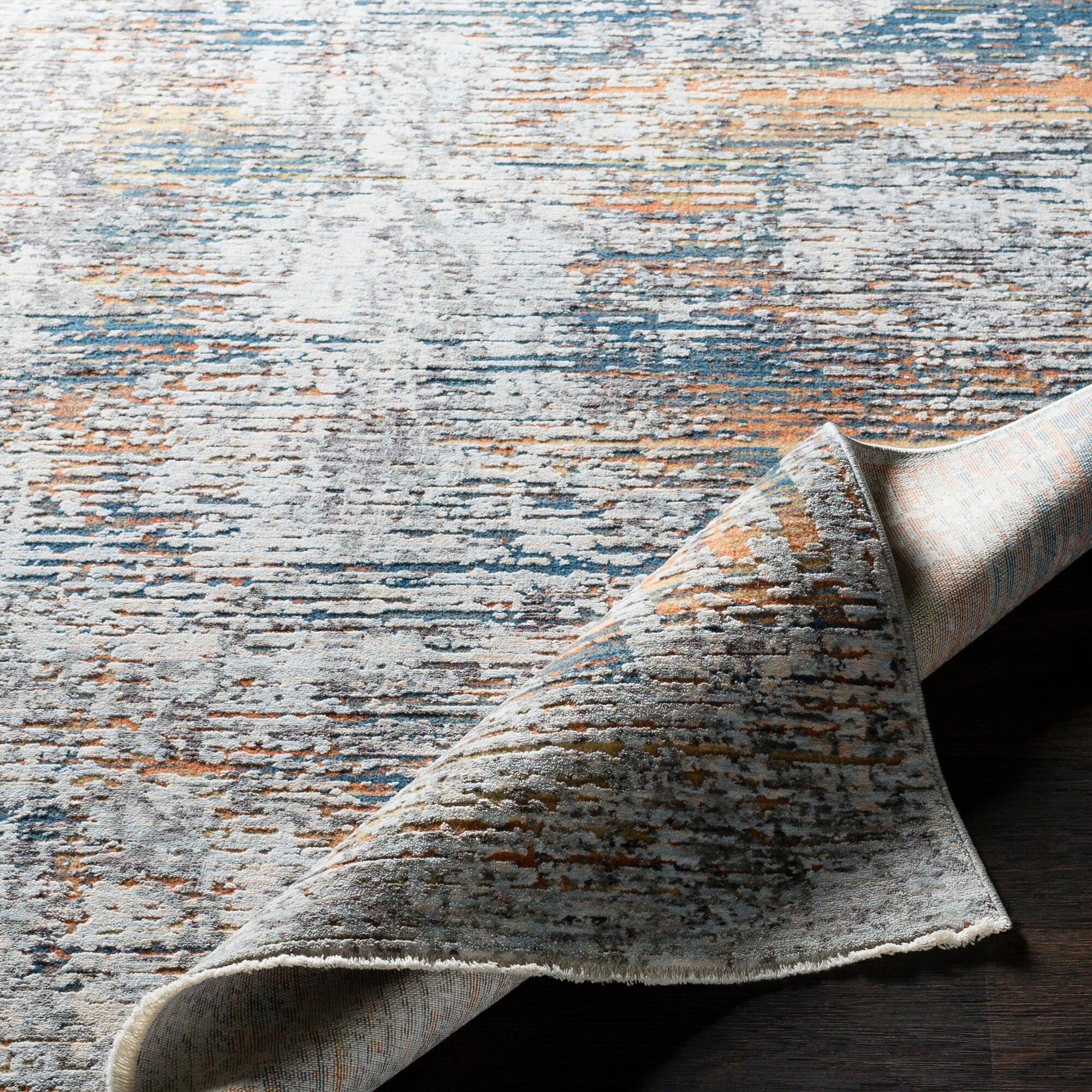 Distressed Pattern Area Rug, Multi, large