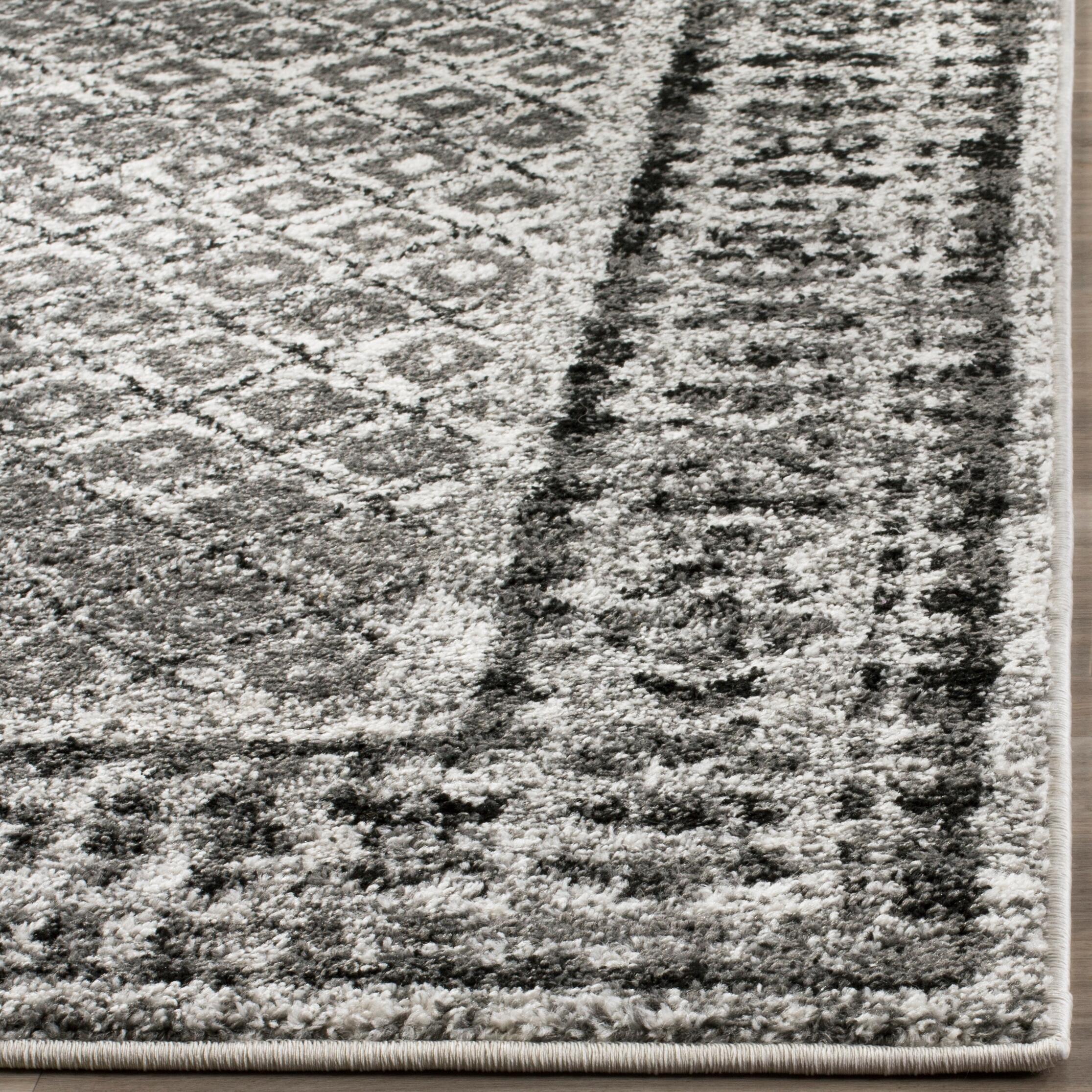 Power Loomed 3' x 5' Area Rug, Gray/White, rollover