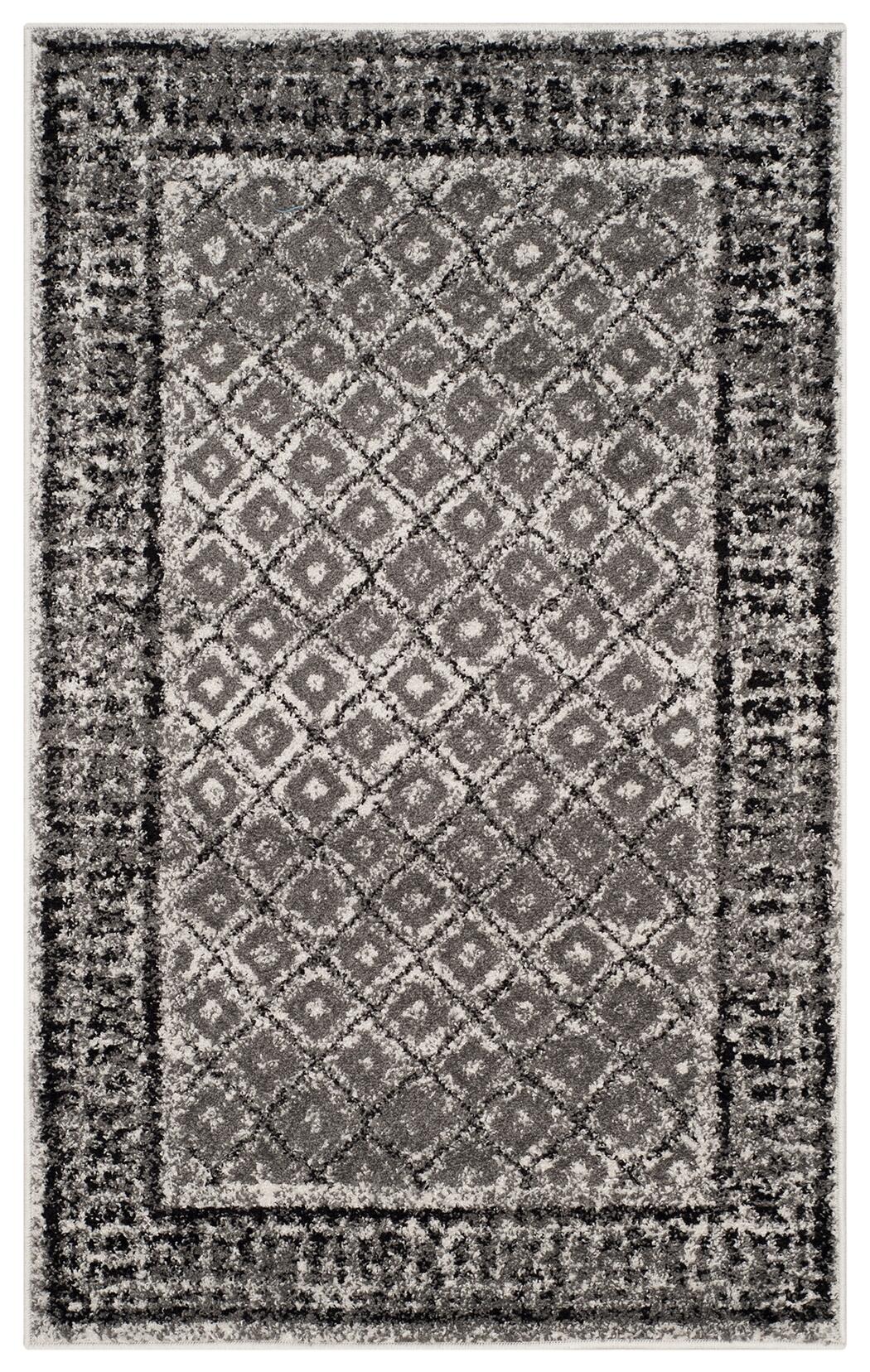 Power Loomed 3' x 5' Area Rug, Gray/White, large