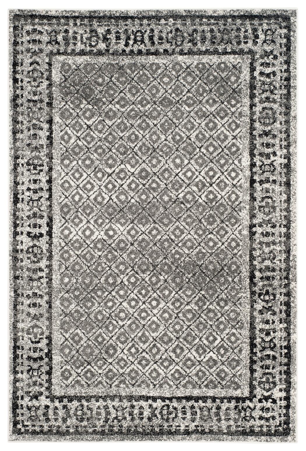 Power Loomed 5'1" x 7'6" Area Rug, Gray/White, large