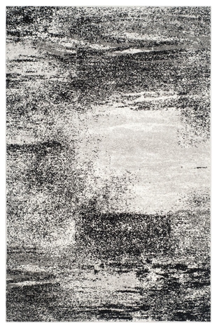 Abstract 5'1" x 7'6" Area Rug, Gray/Black, large