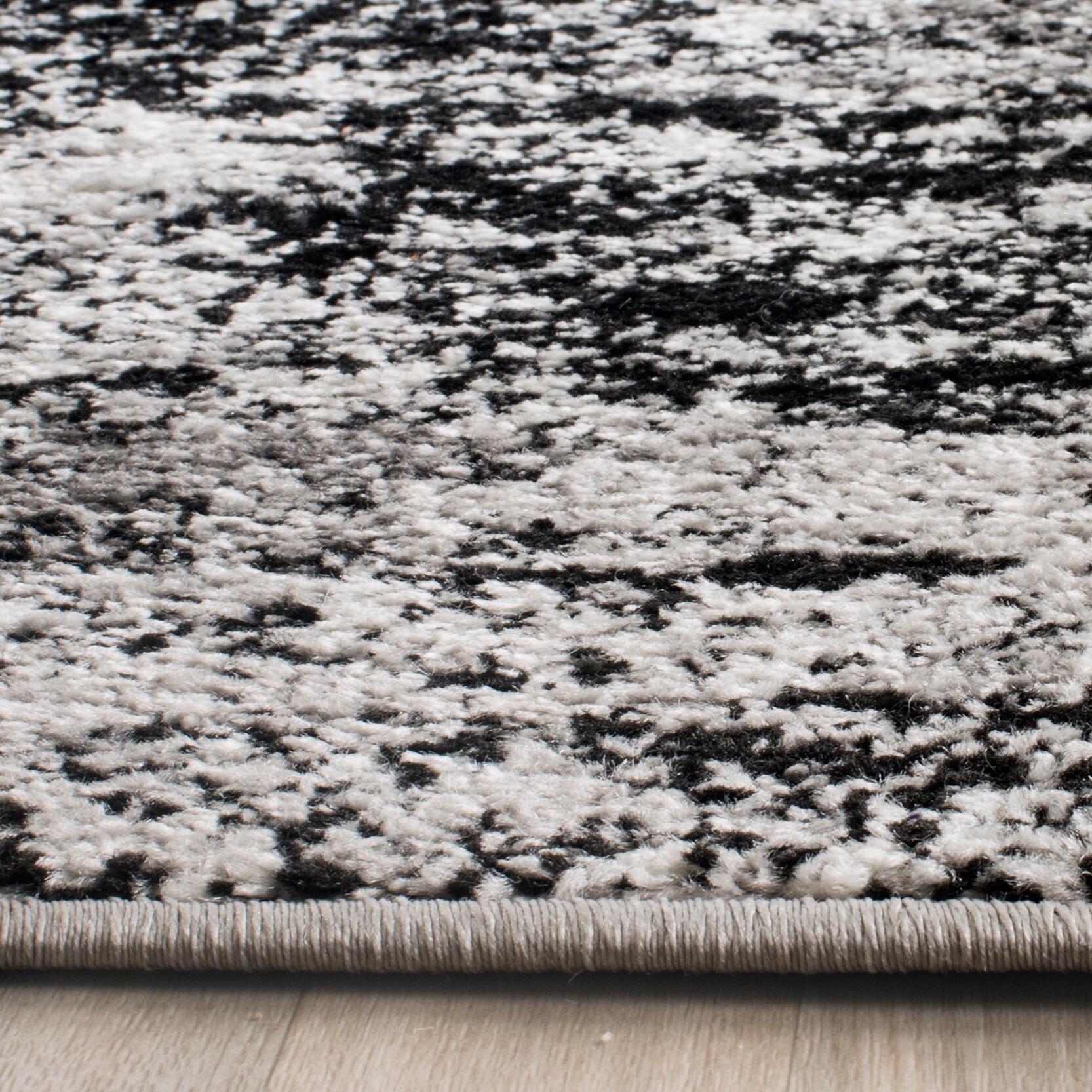 Abstract 5'1" x 7'6" Area Rug, Gray/Black, large