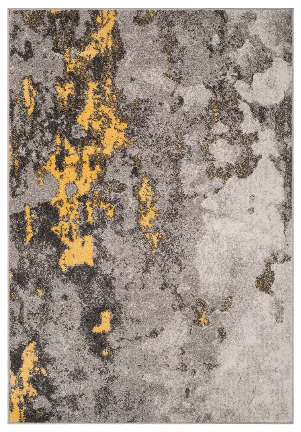 Over Dye 5'1" x 7'6" Area Rug, Gray/Yellow, large