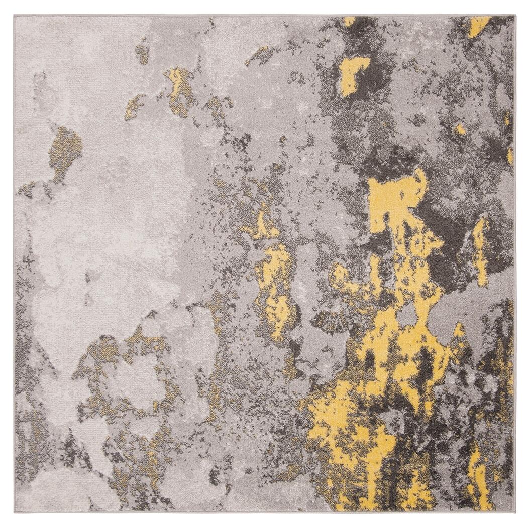 Over Dye 6' x 6' Square Rug, Gray/Yellow, large