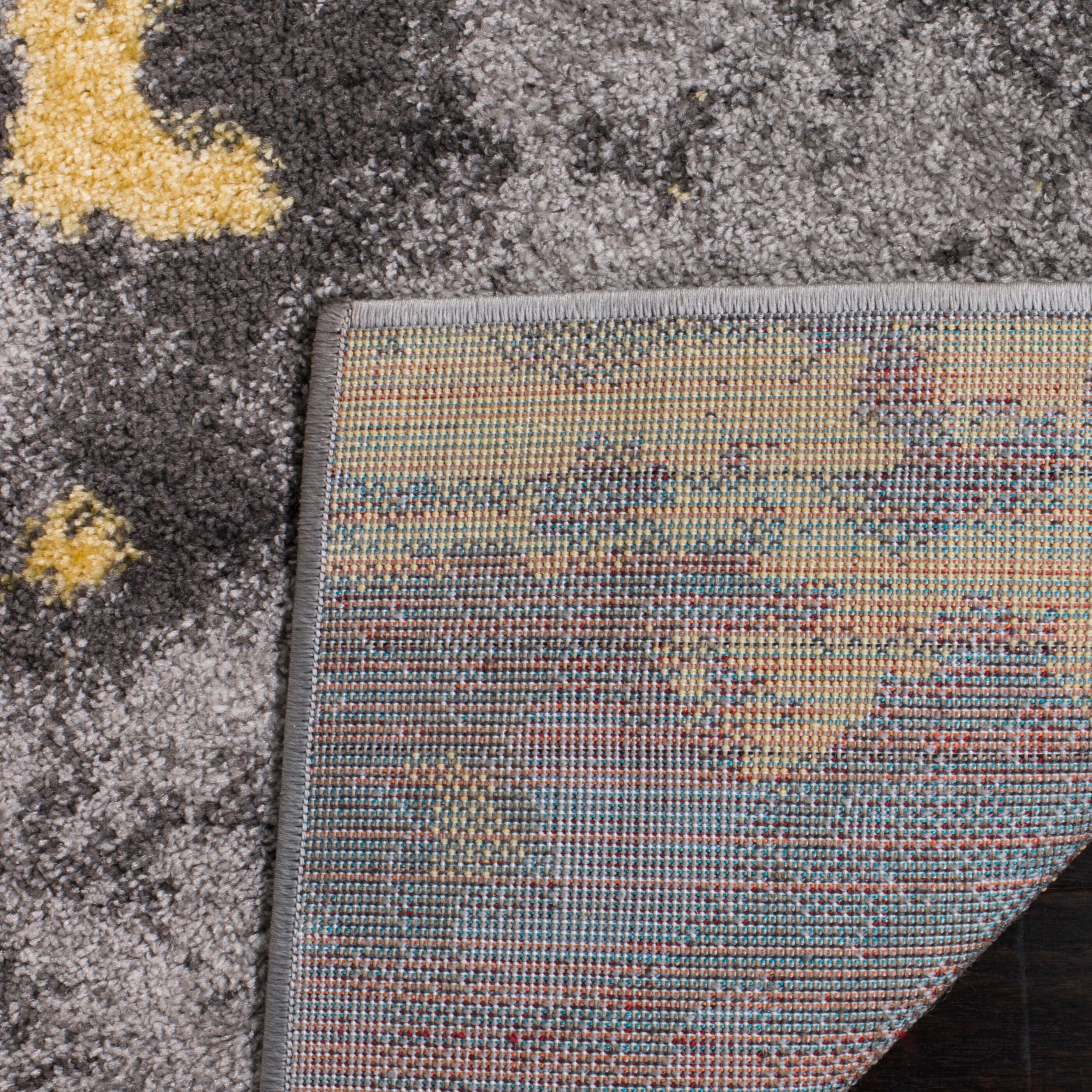 Over Dye 6' x 6' Square Rug, Gray/Yellow, large