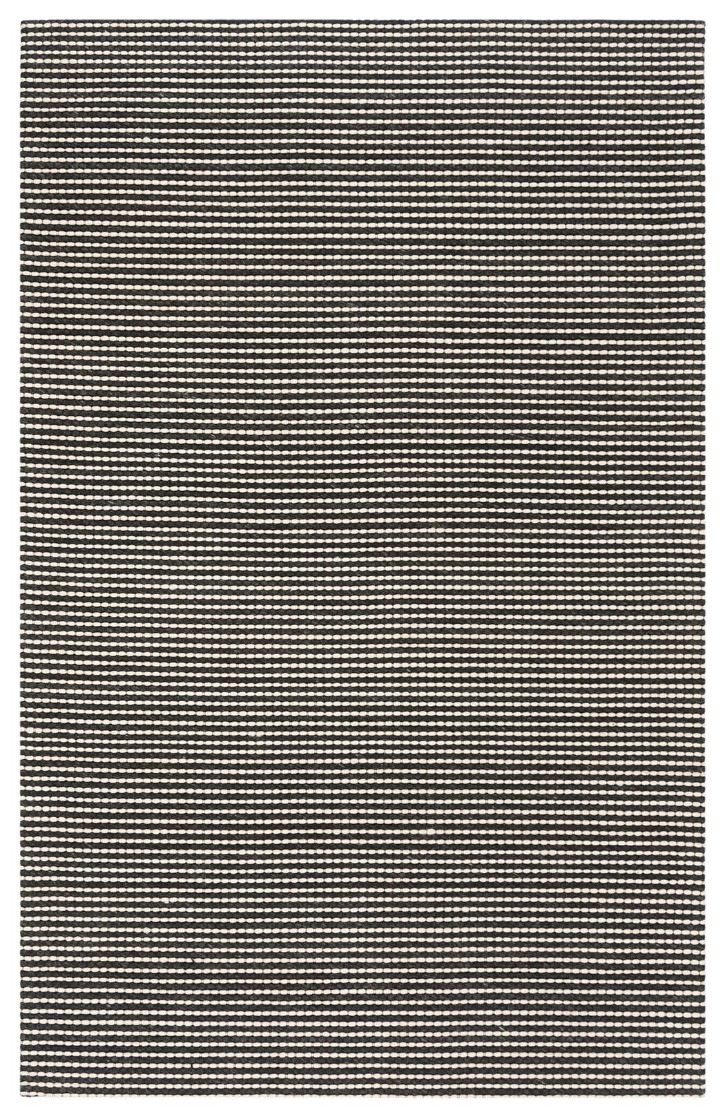 Hand Crafted 5' x 8' Area Rug, Black/Ivory, large