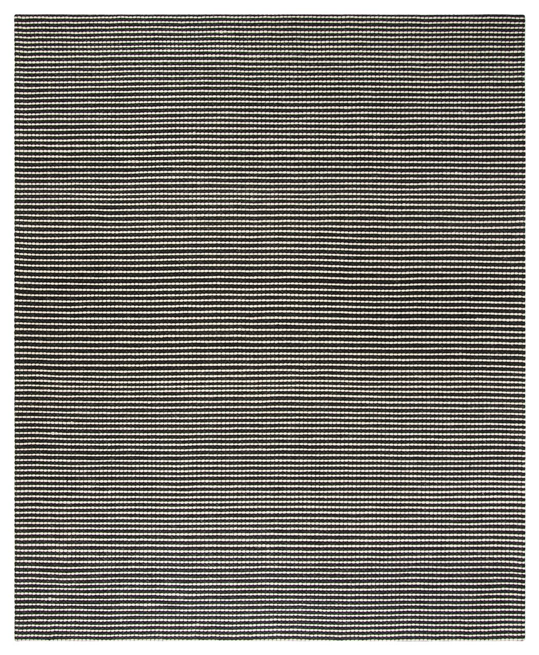 Hand Crafted 8' x 10' Area Rug, Black/Ivory, large