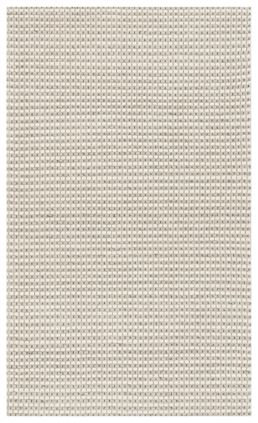 Hand Crafted 3' x 5' Area Rug, Silver/Ivory, rollover