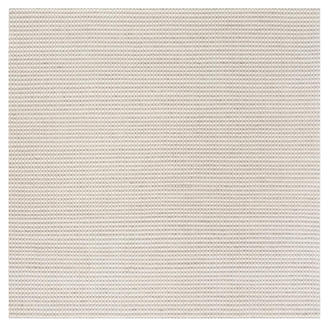 Hand Crafted 6' x 6' Square Rug, Silver/Ivory, rollover