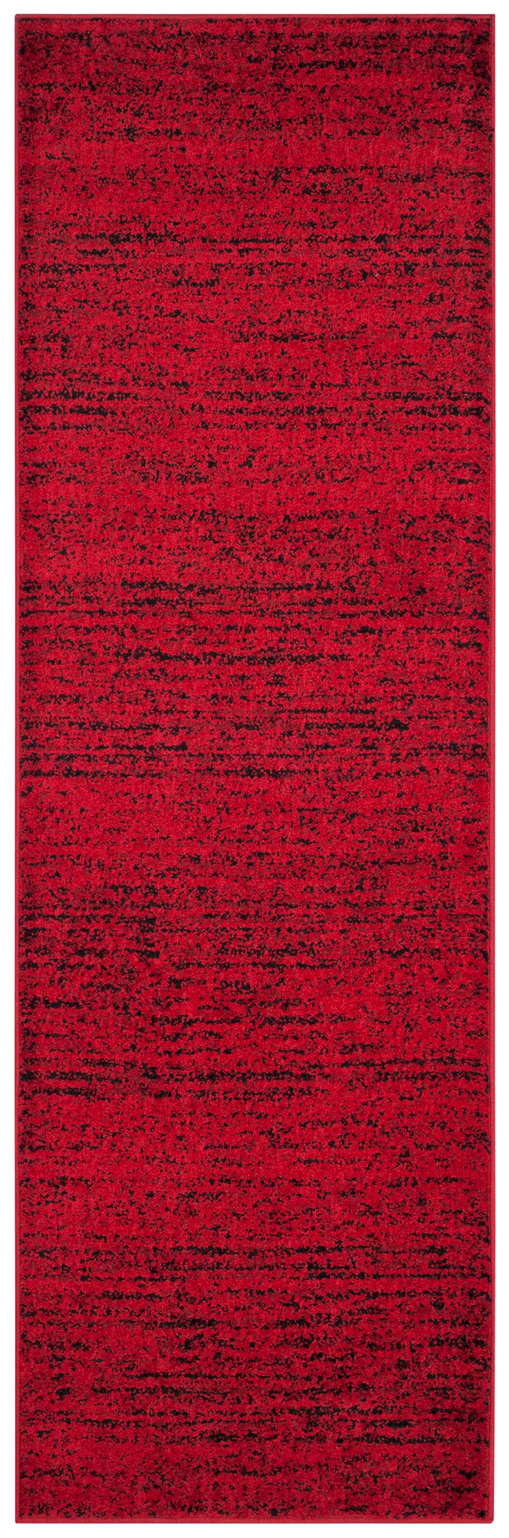 Abstract 2'6" x 10' Runner Rug, Red/Black, rollover