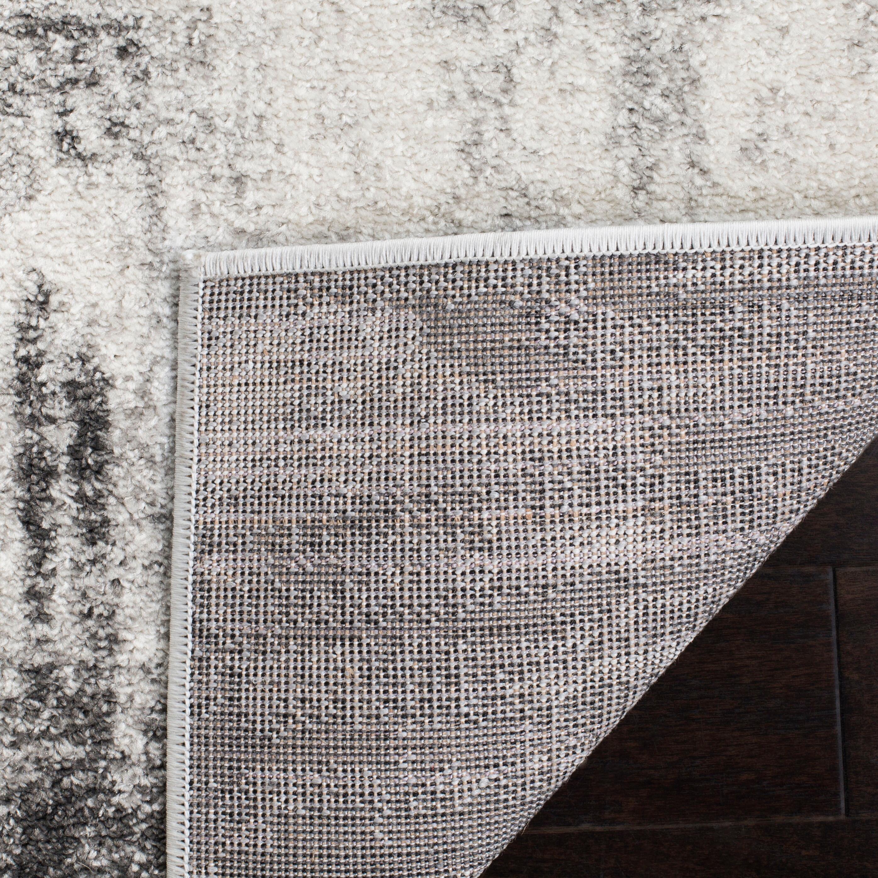 Abstract 5'1" x 7'6" Area Rug, Gray/Ivory, large