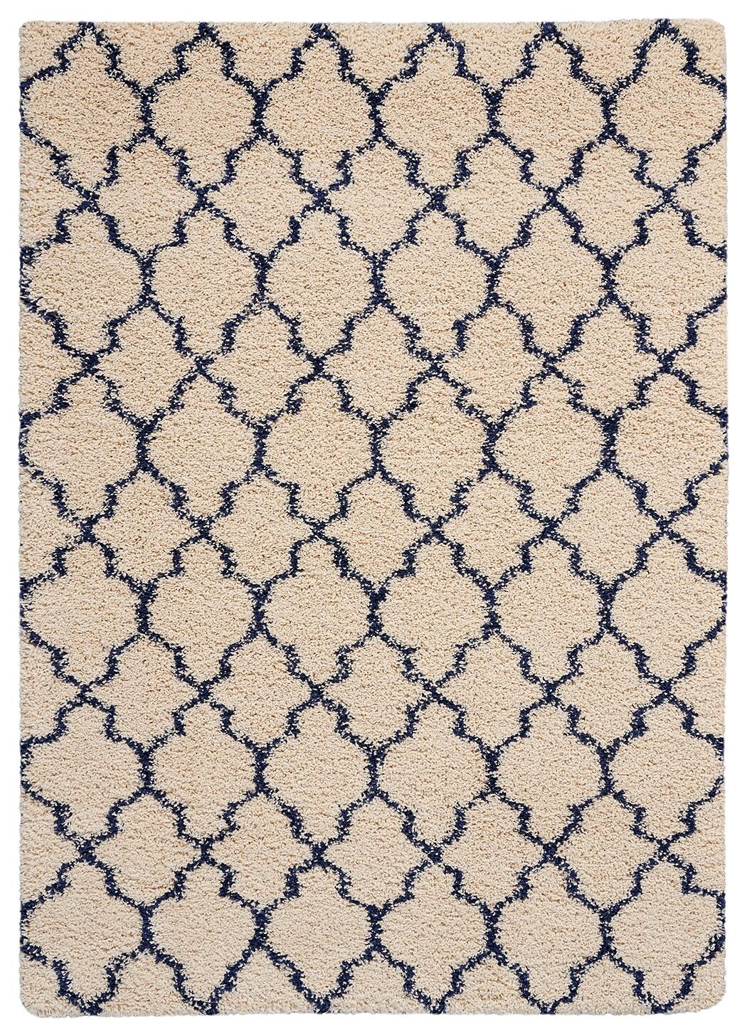 Nourison Nourison Amore 3'11" x 5'11" Ivory/Blue Shag Indoor Rug, Ivory/Navy, large