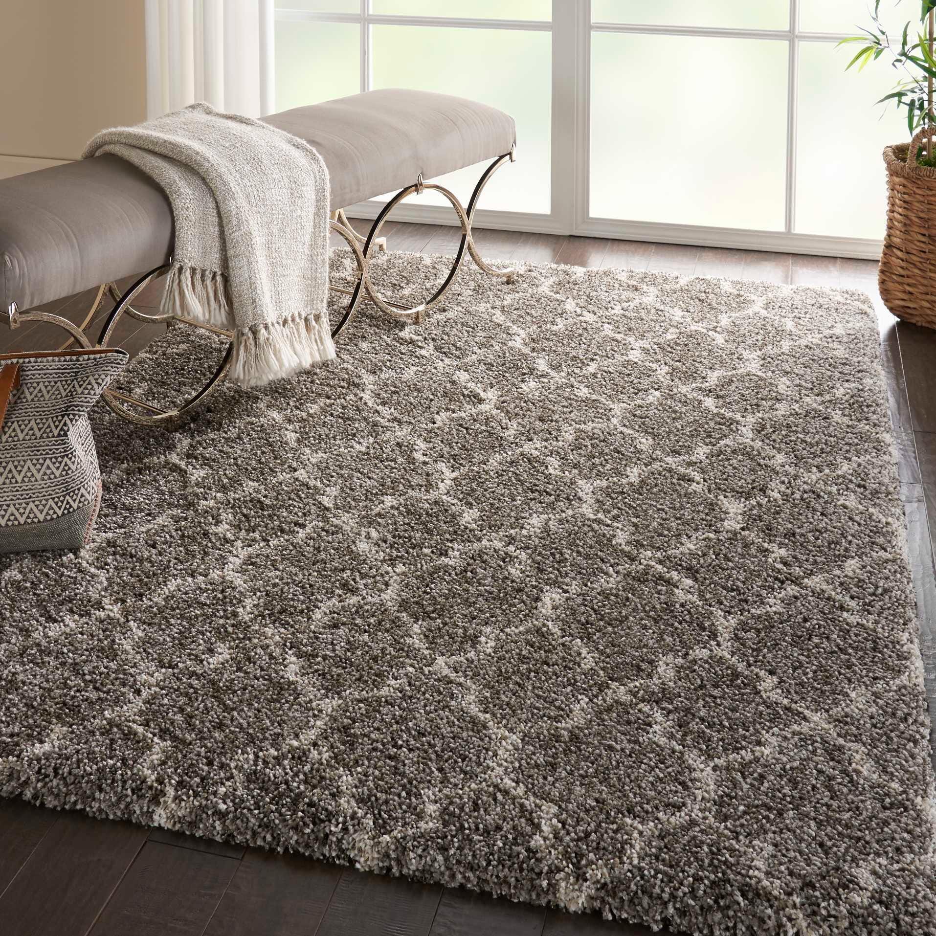 Nourison Nourison Amore 3'11" x 5'11" Stone Shag Indoor Rug, Stone, rollover
