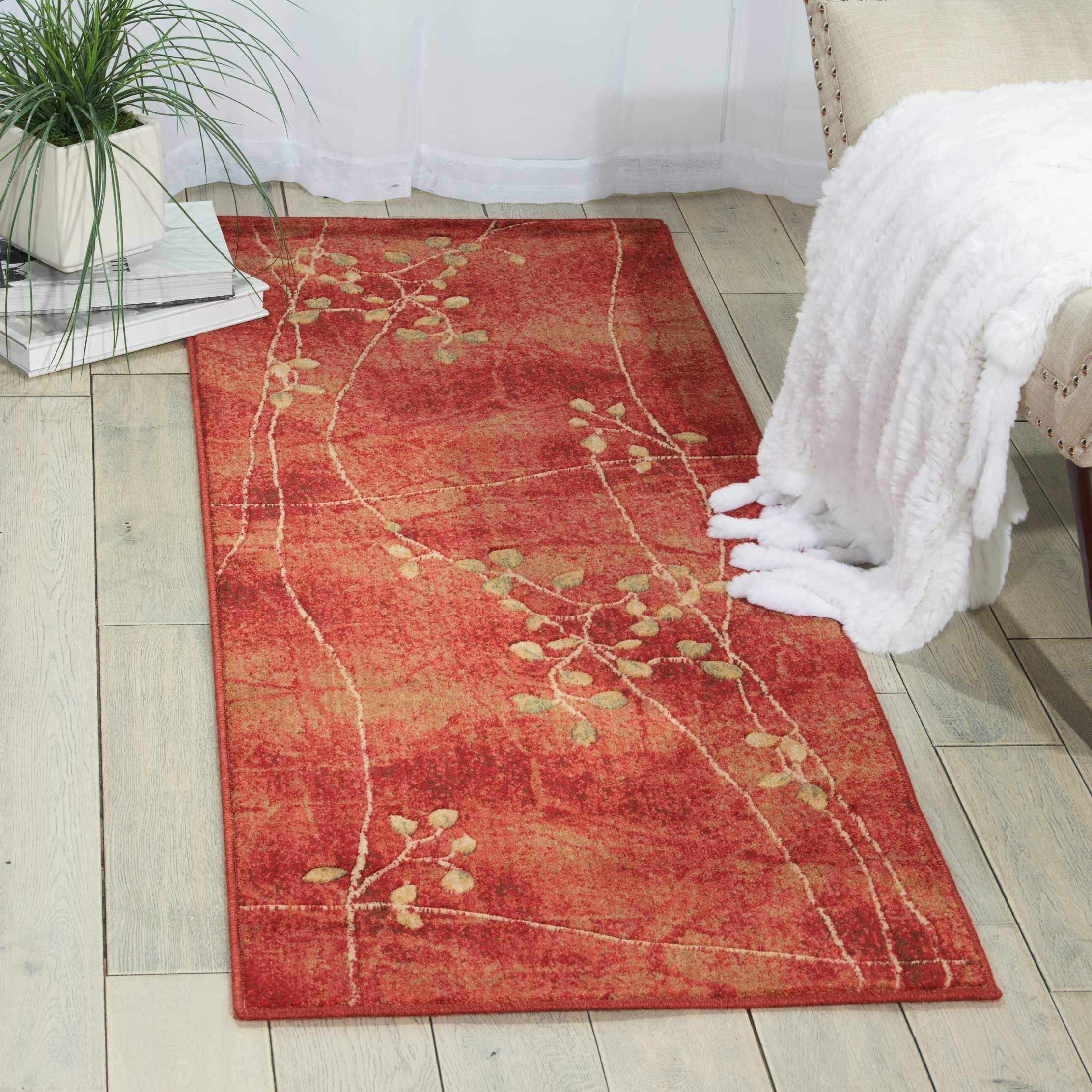 Nourison Home Nourison Somerset 5'3" x 7'5" Flame Rustic Indoor Rug, Flame, rollover