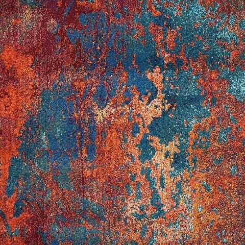 Nourison Nourison Celestial 5'3" x 7'3" Atlantic Modern Indoor Rug, Splatter, large