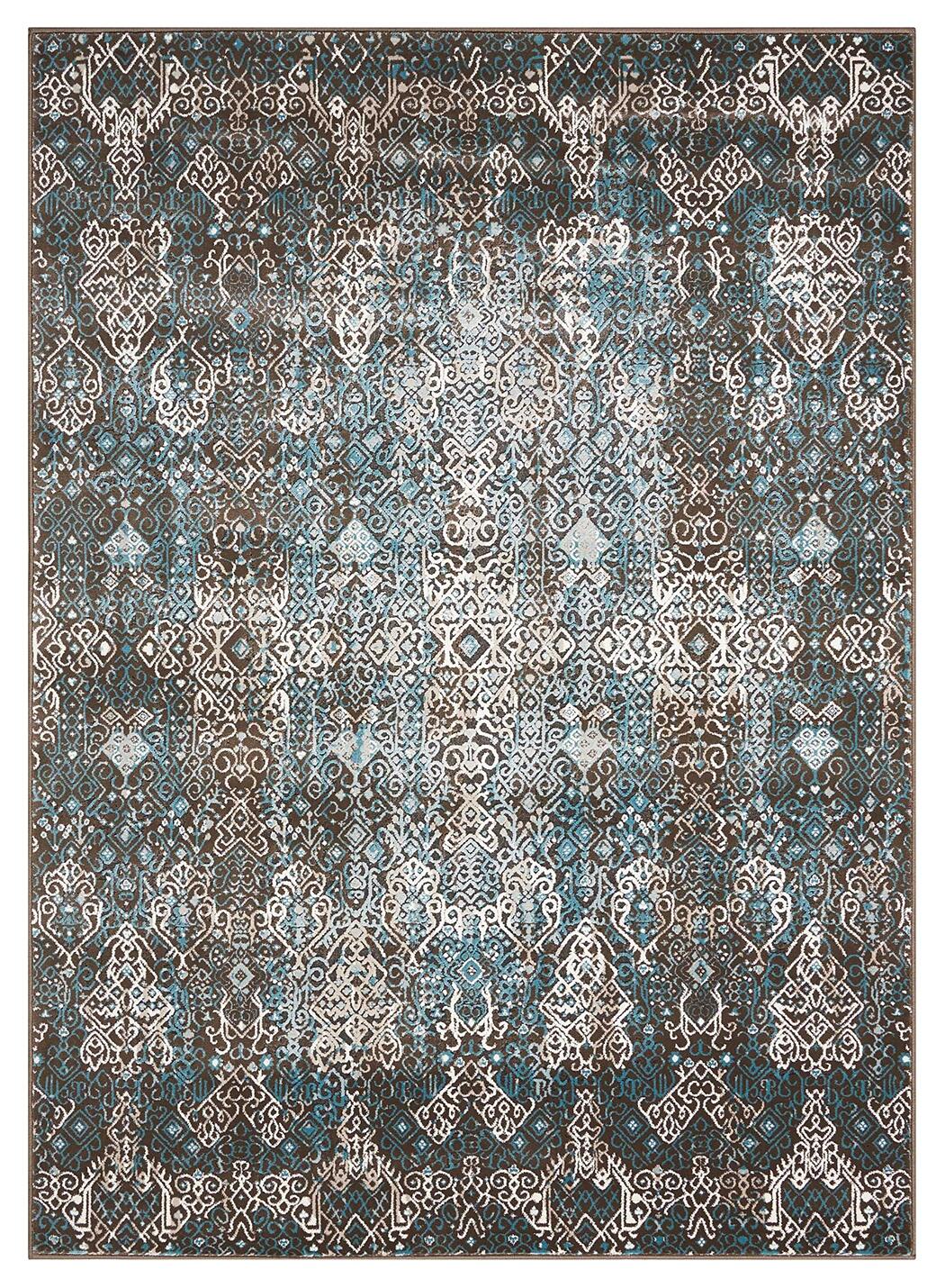 Nourison Home Nourison Karma 5'3" x 7'4" Blue Vintage Indoor Rug, , large