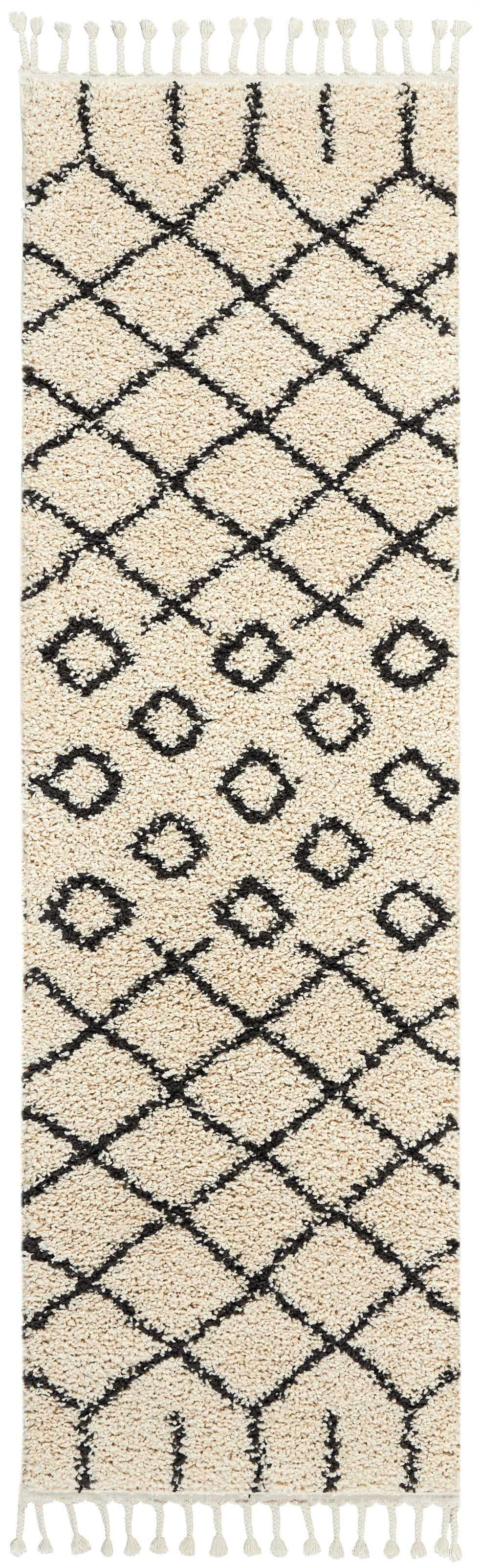 Nourison Home Moroccan Shag Cream 2'2" X 8'1" Runner, Cream, large