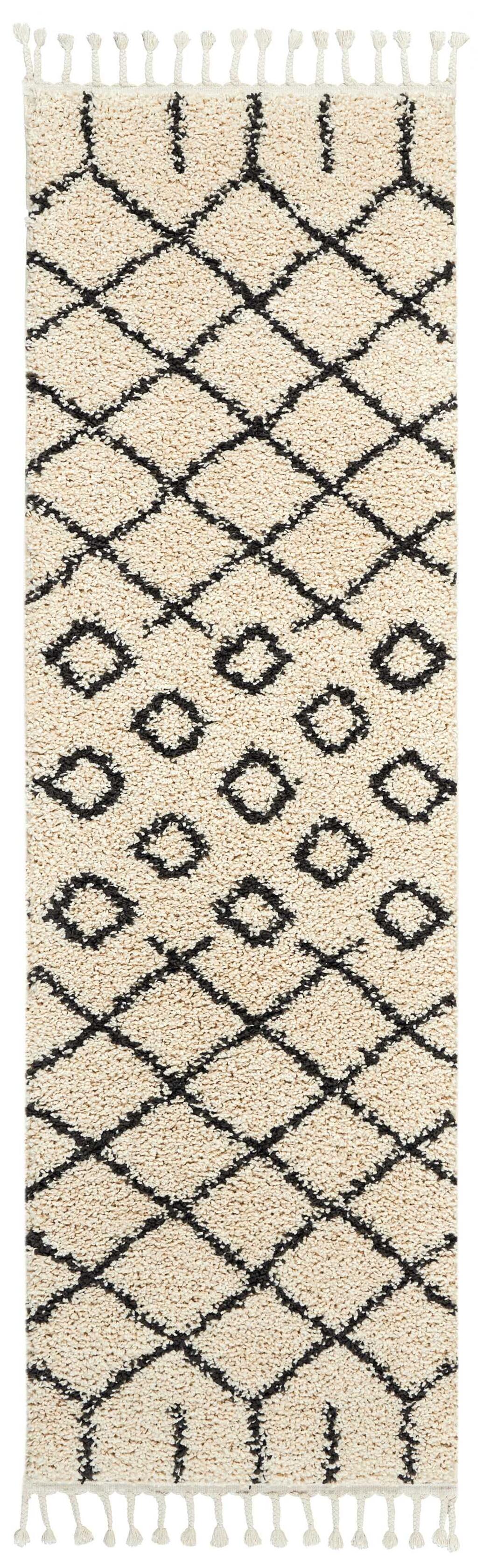Nourison Home Moroccan Shag Cream 2'2" X 8'1" Runner, Cream