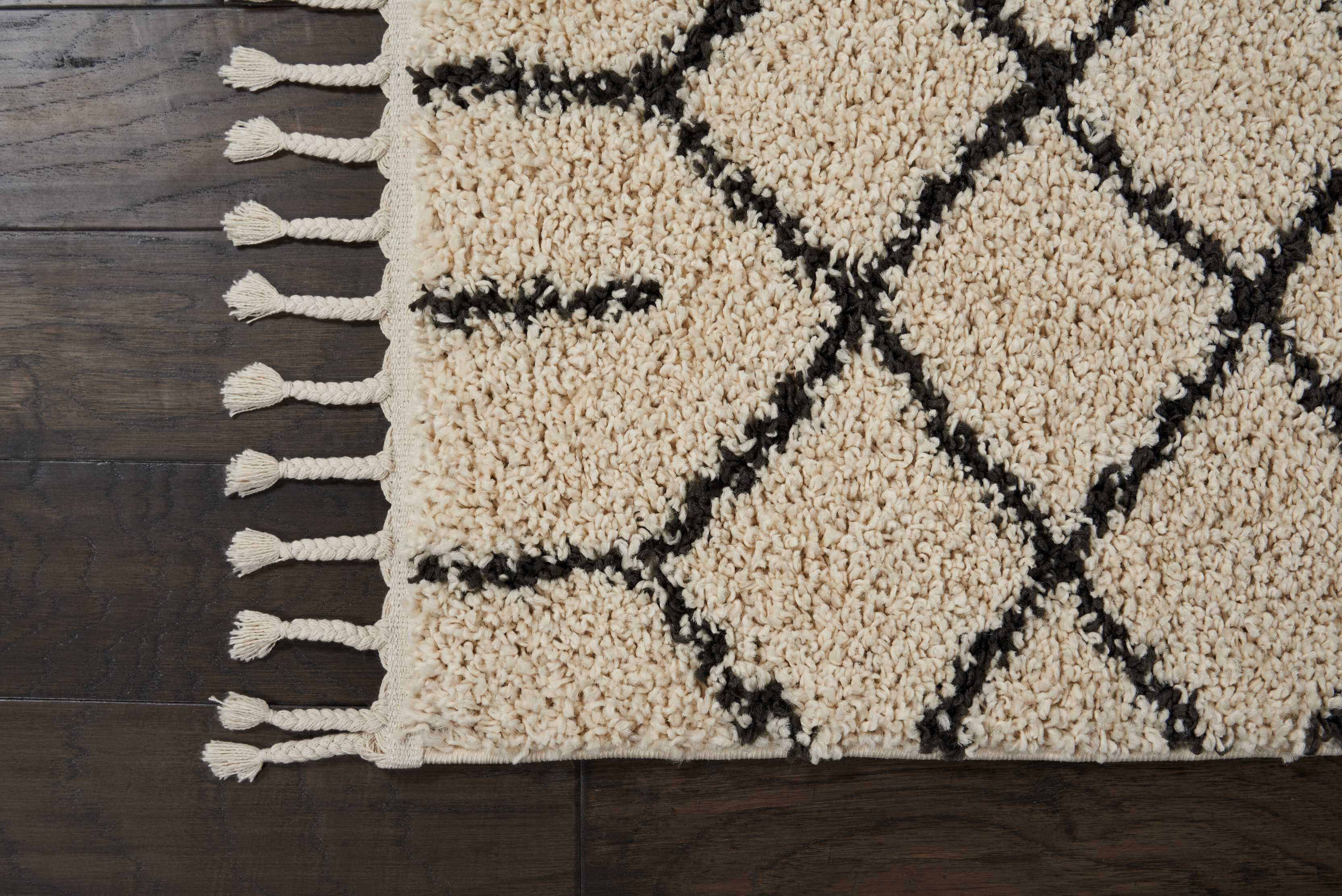 Nourison Home Moroccan Shag Cream 2'2" X 8'1" Runner, Cream, large