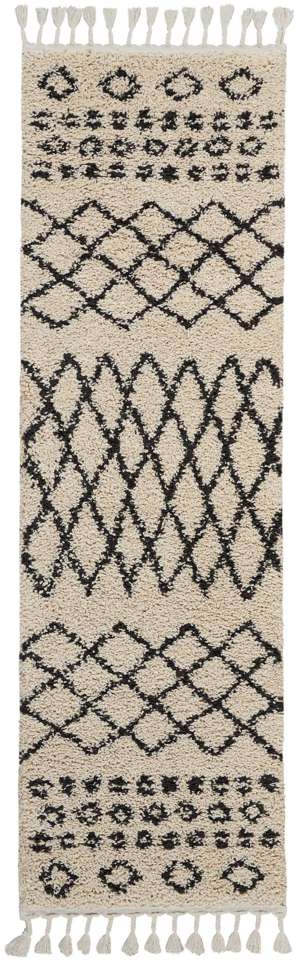 Nourison Home Moroccan Shag Cream 2'2" X 8'1" Runner, Natural, large