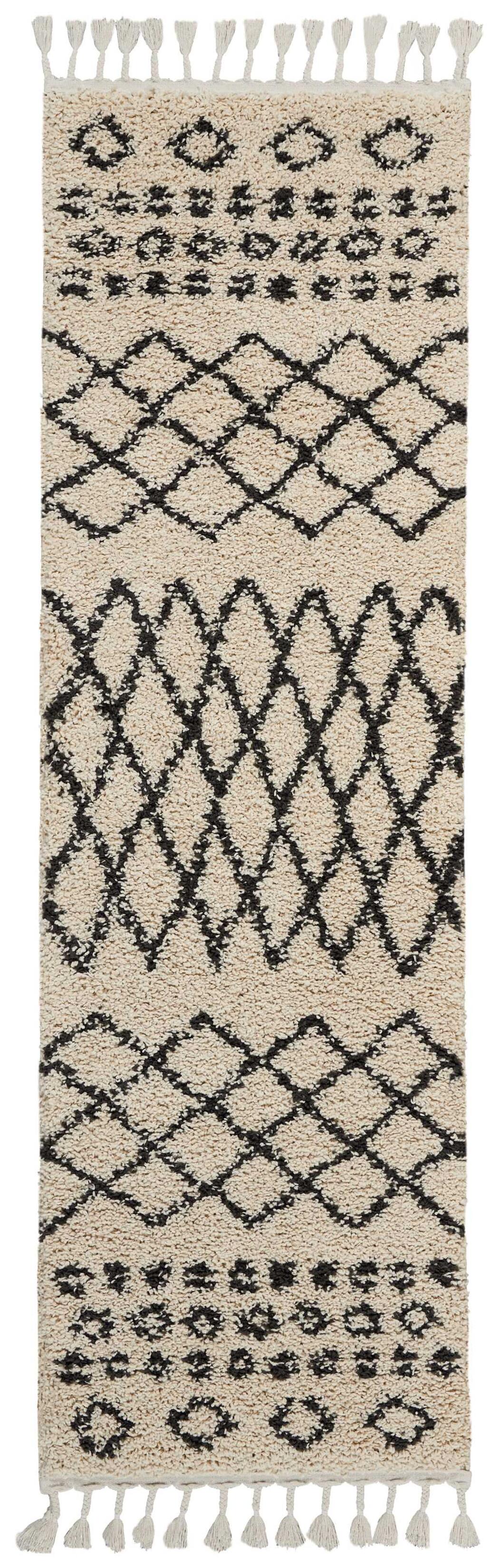 Nourison Home Moroccan Shag Cream 2'2" X 8'1" Runner, Natural, large