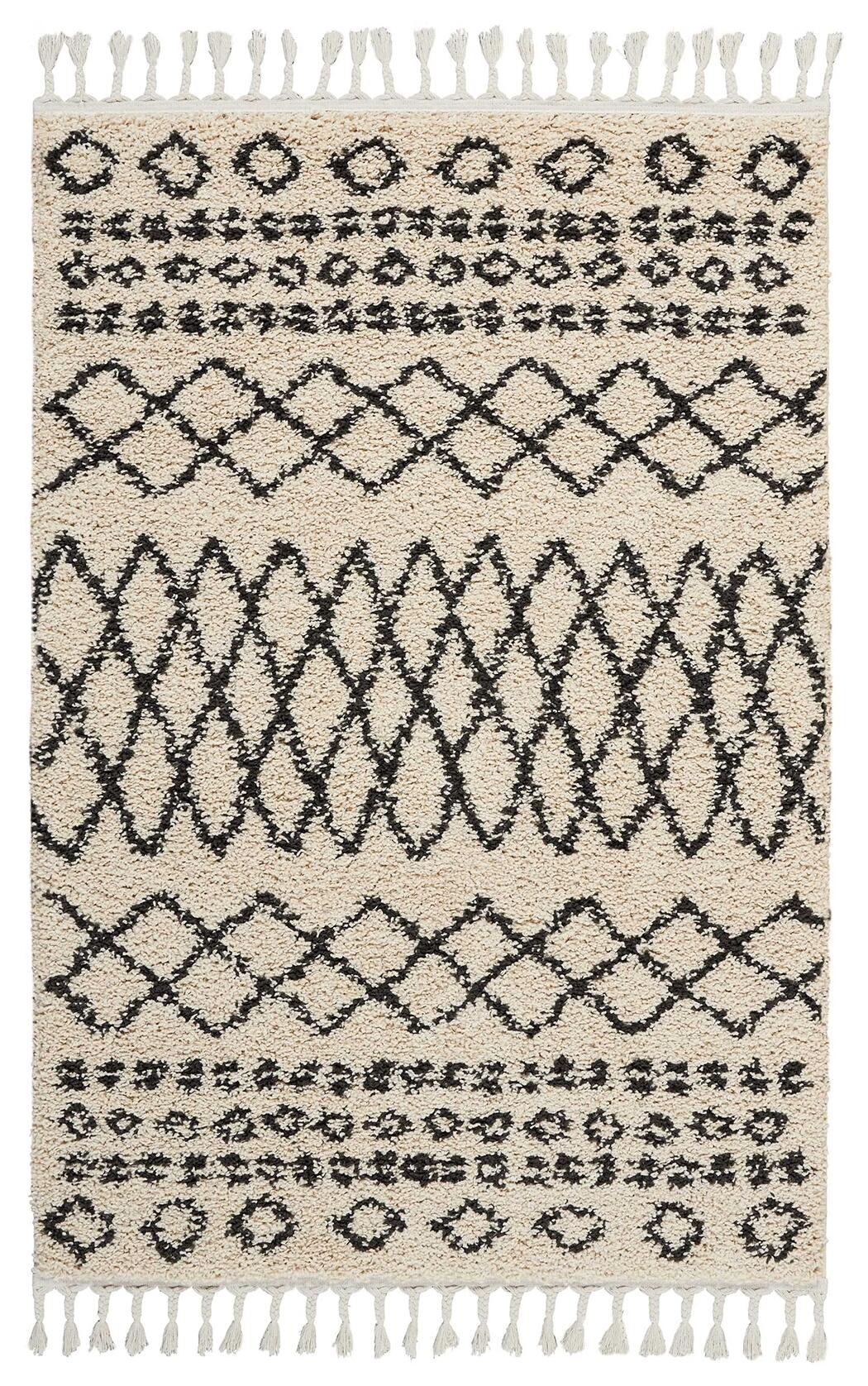 Nourison Home Nourison Moroccan Shag 3'11" x 6'7" Cream Tribal Indoor Rug, Natural, large