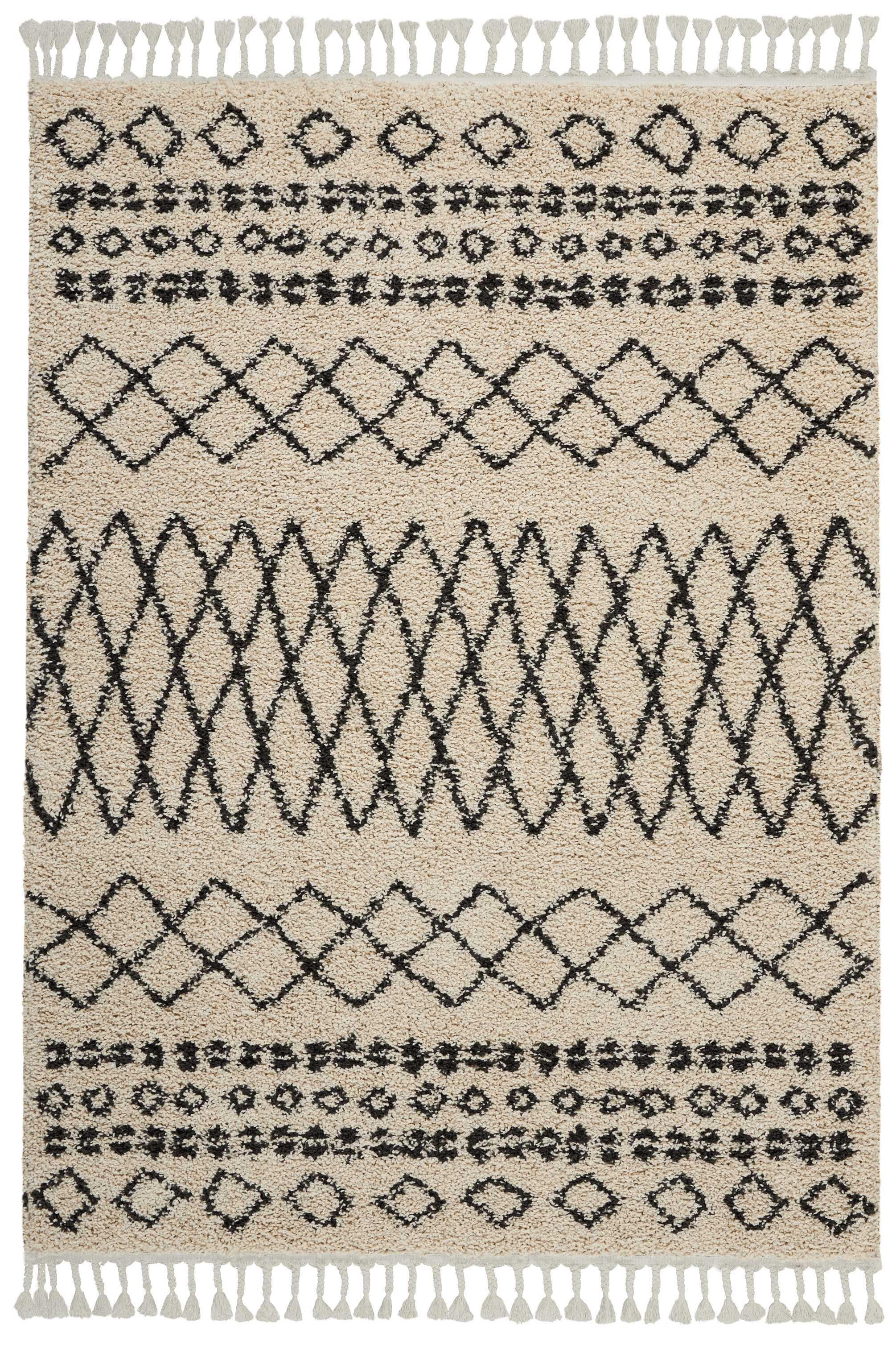 Nourison Home Nourison Moroccan Shag 5'3" x 7'11" Cream Tribal Indoor Rug, Cream, rollover