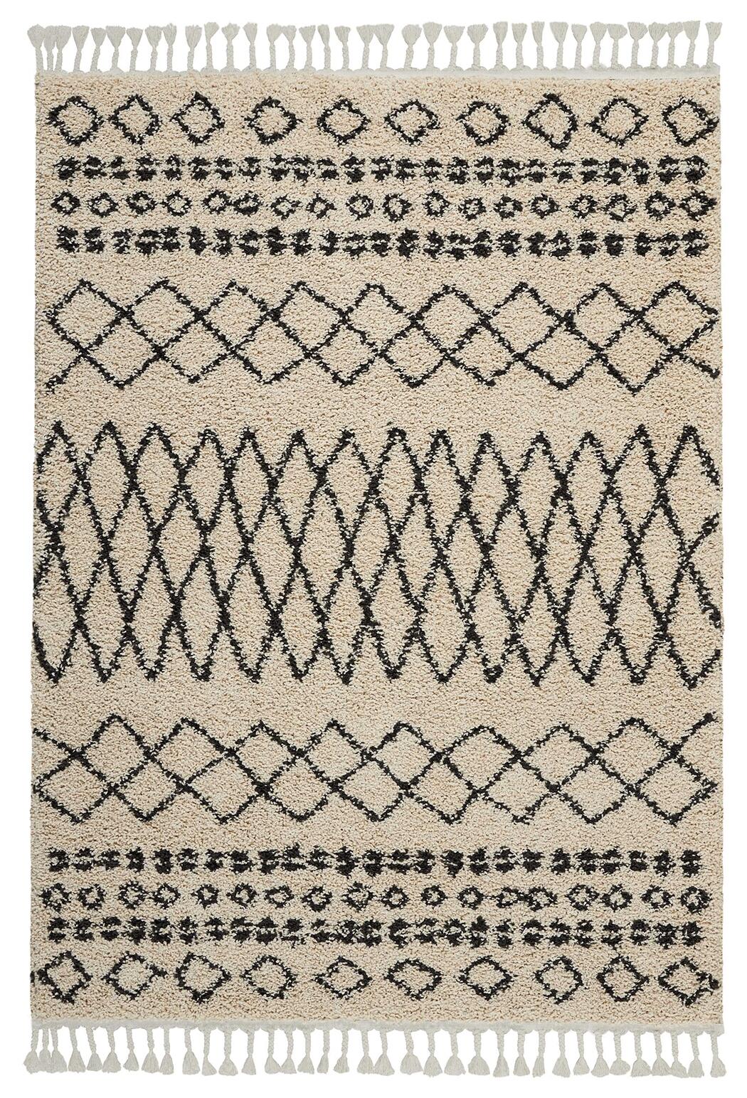Nourison Home Nourison Moroccan Shag 5'3" x 7'11" Cream Tribal Indoor Rug, Cream, large
