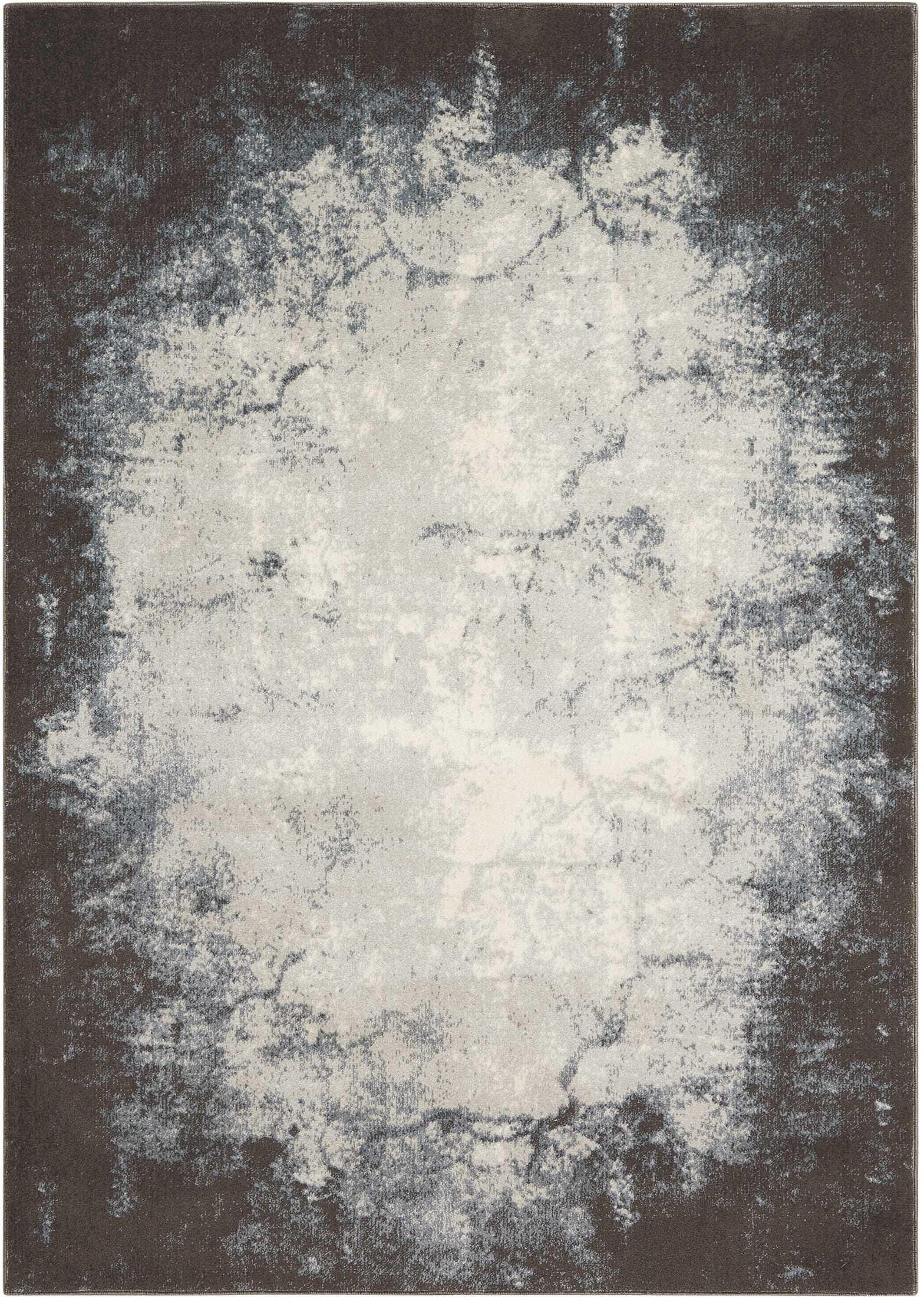 Nourison Nourison Maxell 7'10" x 10'6" Ivory/Grey Modern Indoor Rug, Charcoal/Ivory, rollover