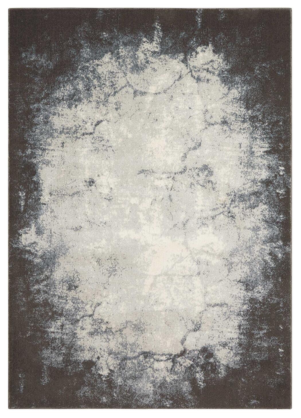 Nourison Nourison Maxell 7'10" x 10'6" Ivory/Grey Modern Indoor Rug, Charcoal/Ivory, large