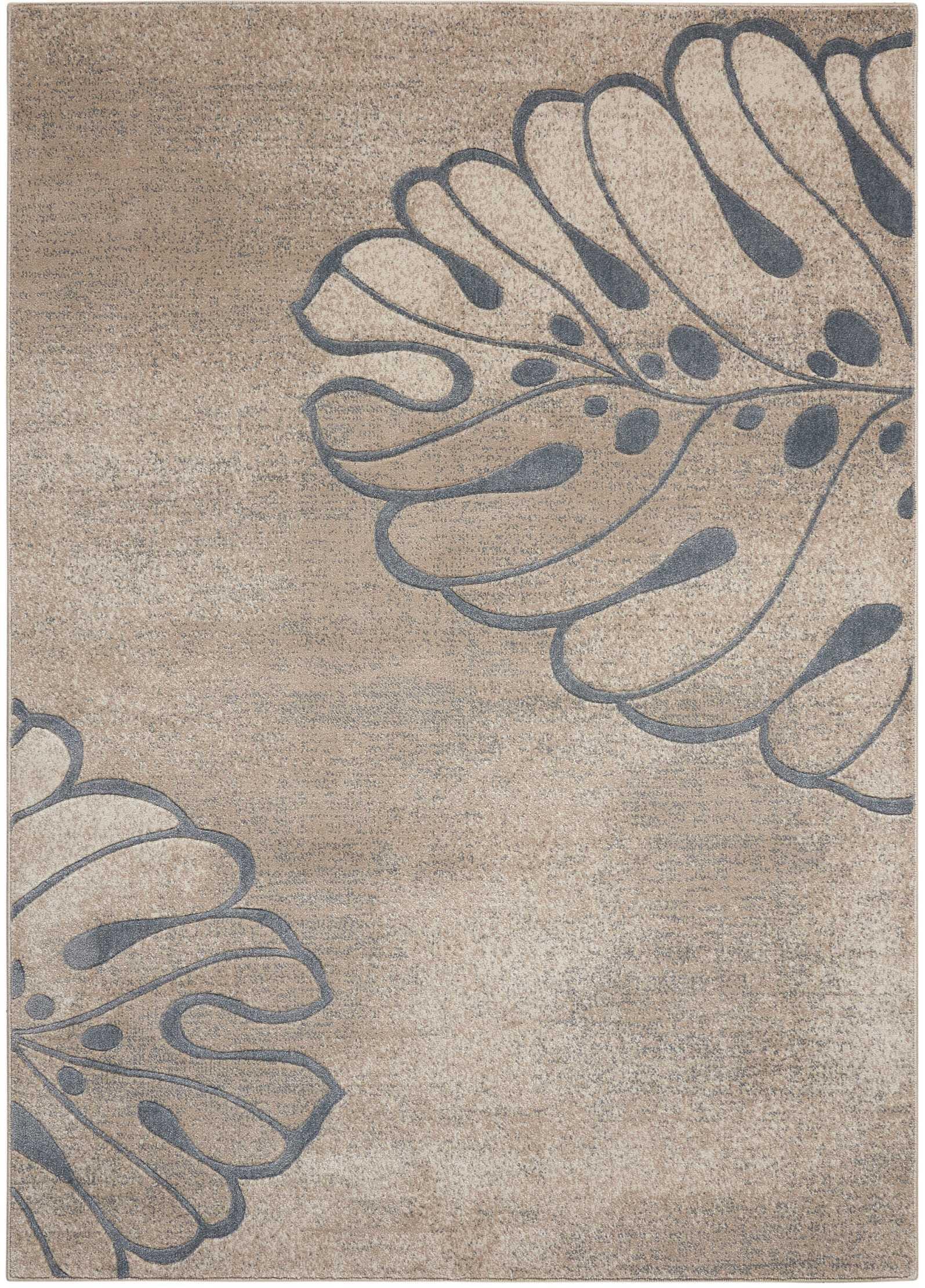 Nourison Home Nourison Maxell 3'10" x 5'10" Beige Modern Indoor Rug, Beige, rollover