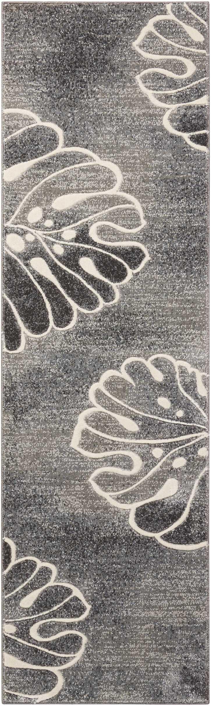 Nourison Home Nourison Maxell 2'2" x 7'6" Grey Modern Indoor Rug, , rollover