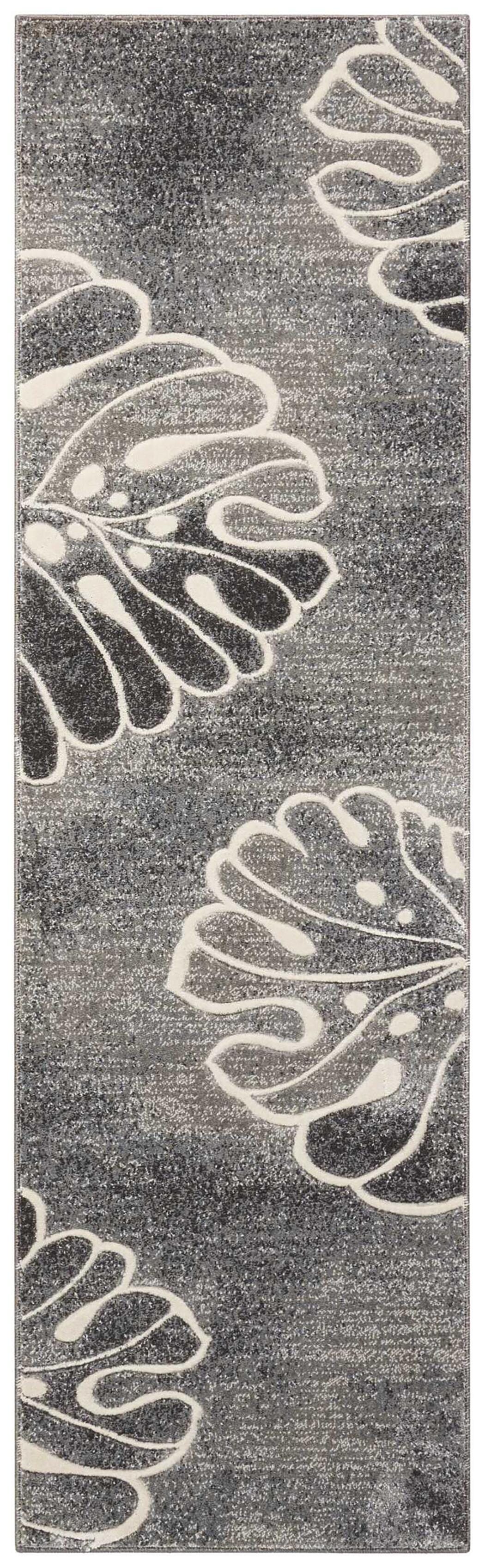 Nourison Home Nourison Maxell 2'2" x 7'6" Grey Modern Indoor Rug, , large