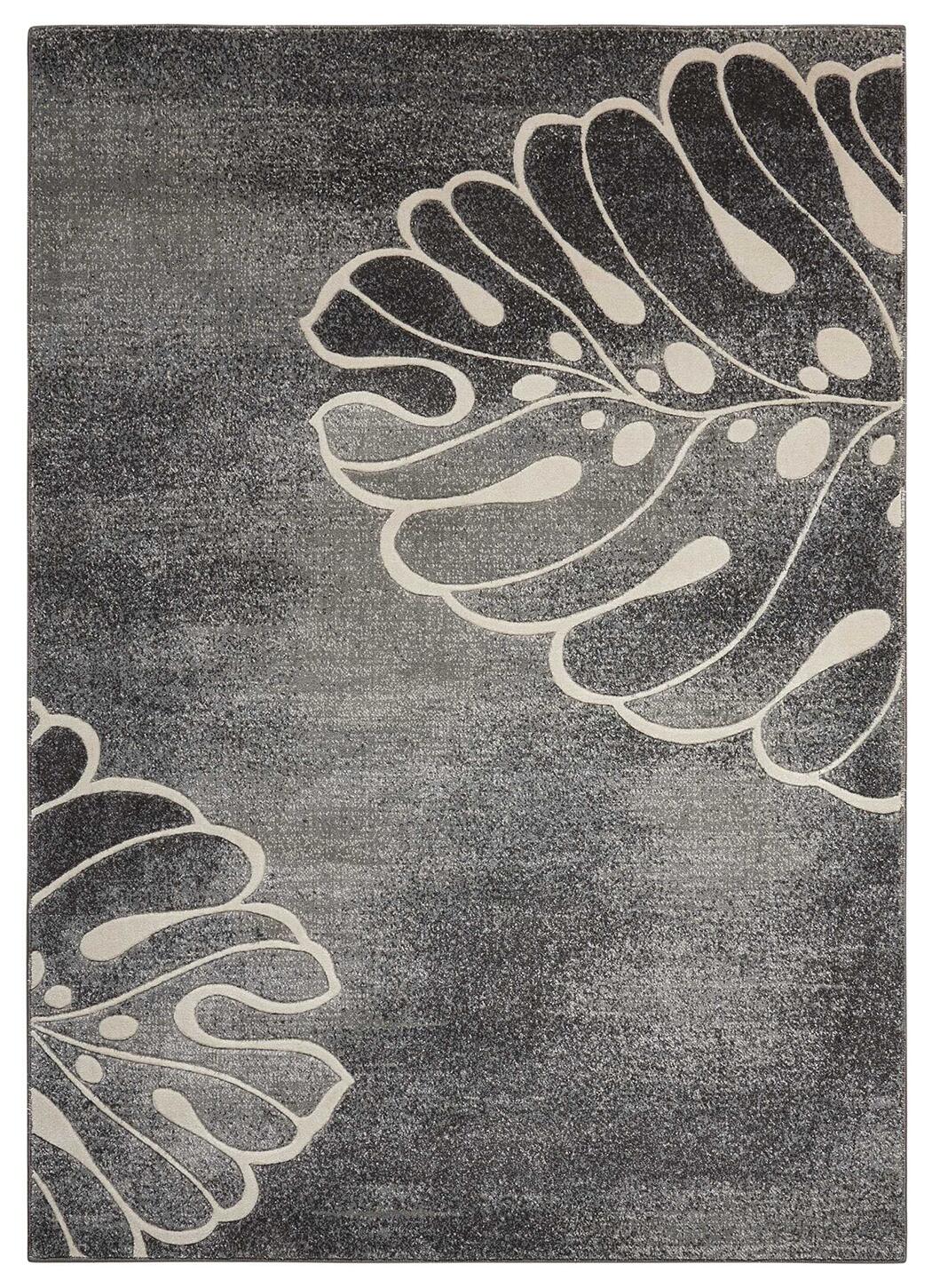 Nourison Home Nourison Maxell 3'10" x 5'10" Grey Modern Indoor Rug, Charcoal, large