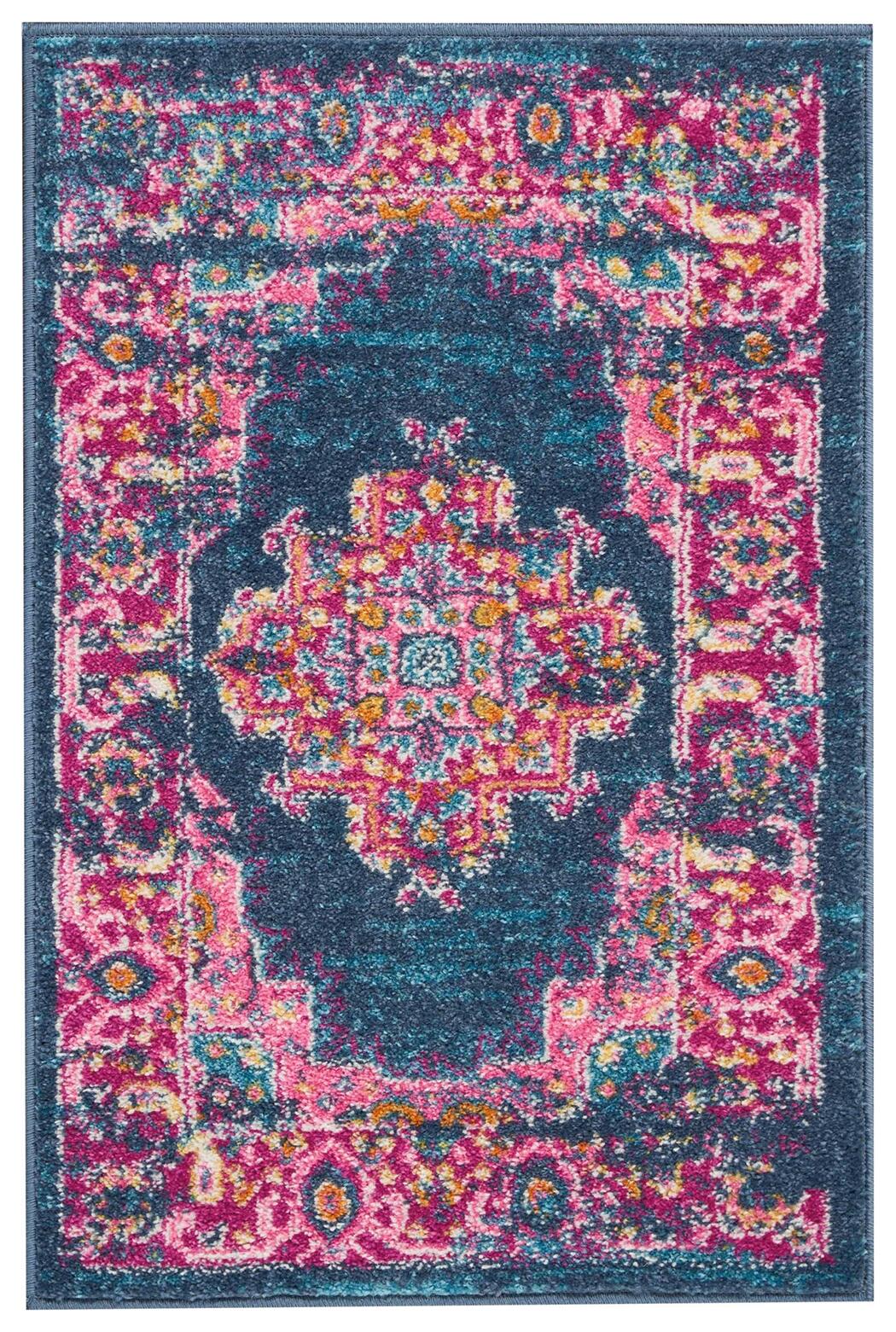Nourison Home Nourison Passion 1'10" x 2'10" Blue Bohemian Indoor Rug, Teal/Fuchsia, large