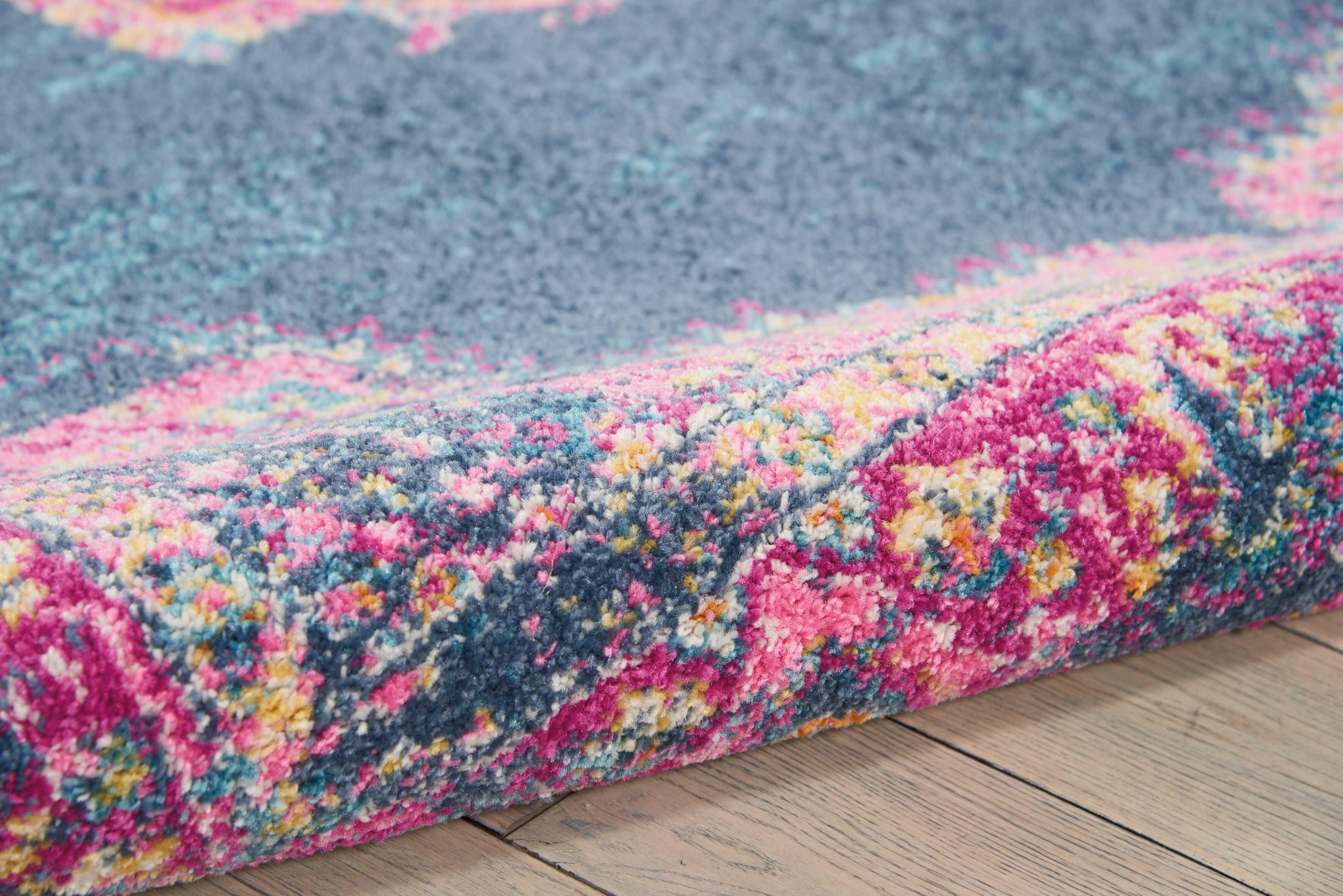 Nourison Home Nourison Passion 5'3" x 7'3" Blue Bohemian Indoor Rug, Teal/Fuchsia, large