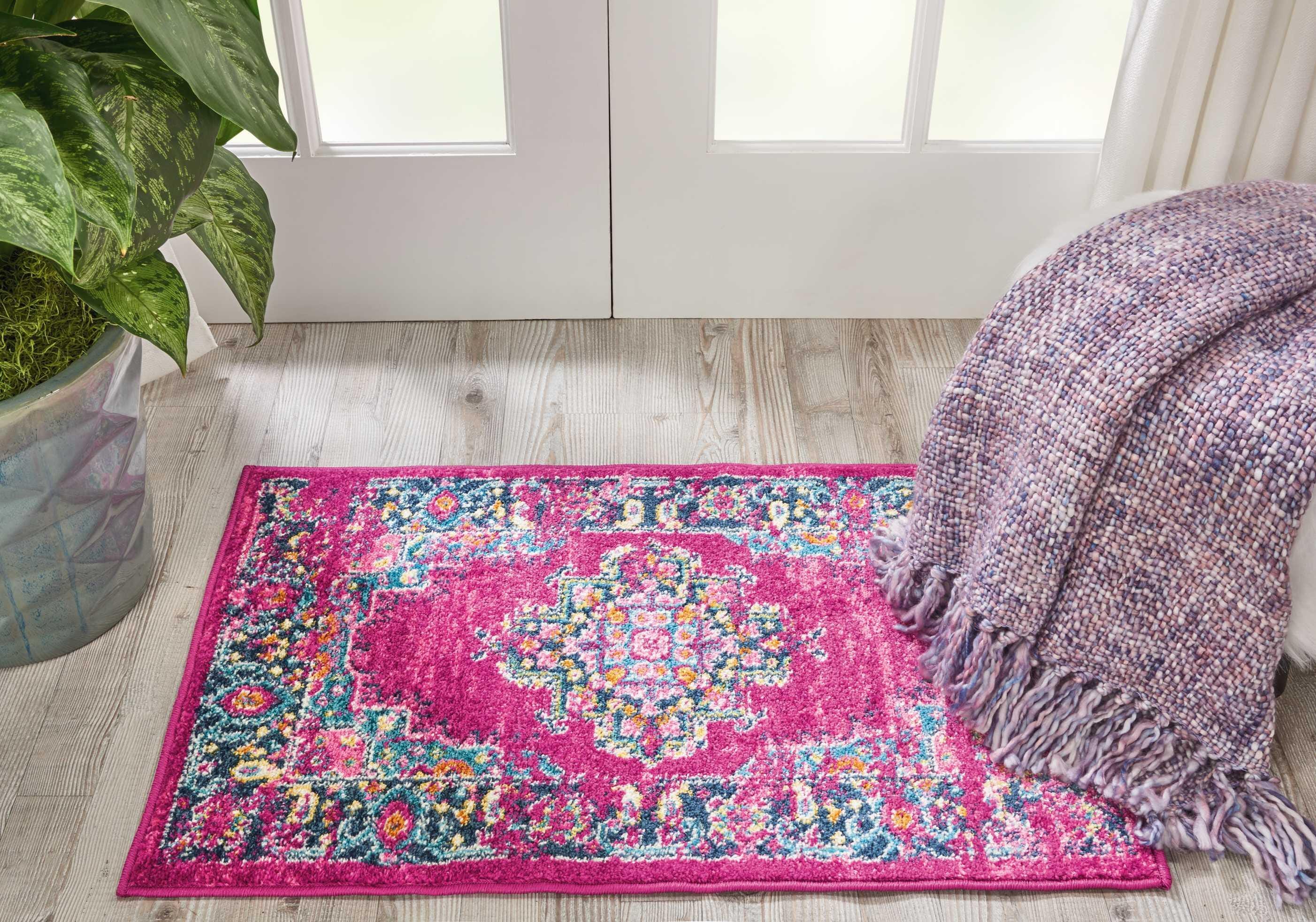 Nourison Home Nourison Passion 1'10" x 2'10" Fuchsia Bohemian Indoor Rug, Fuchsia, rollover
