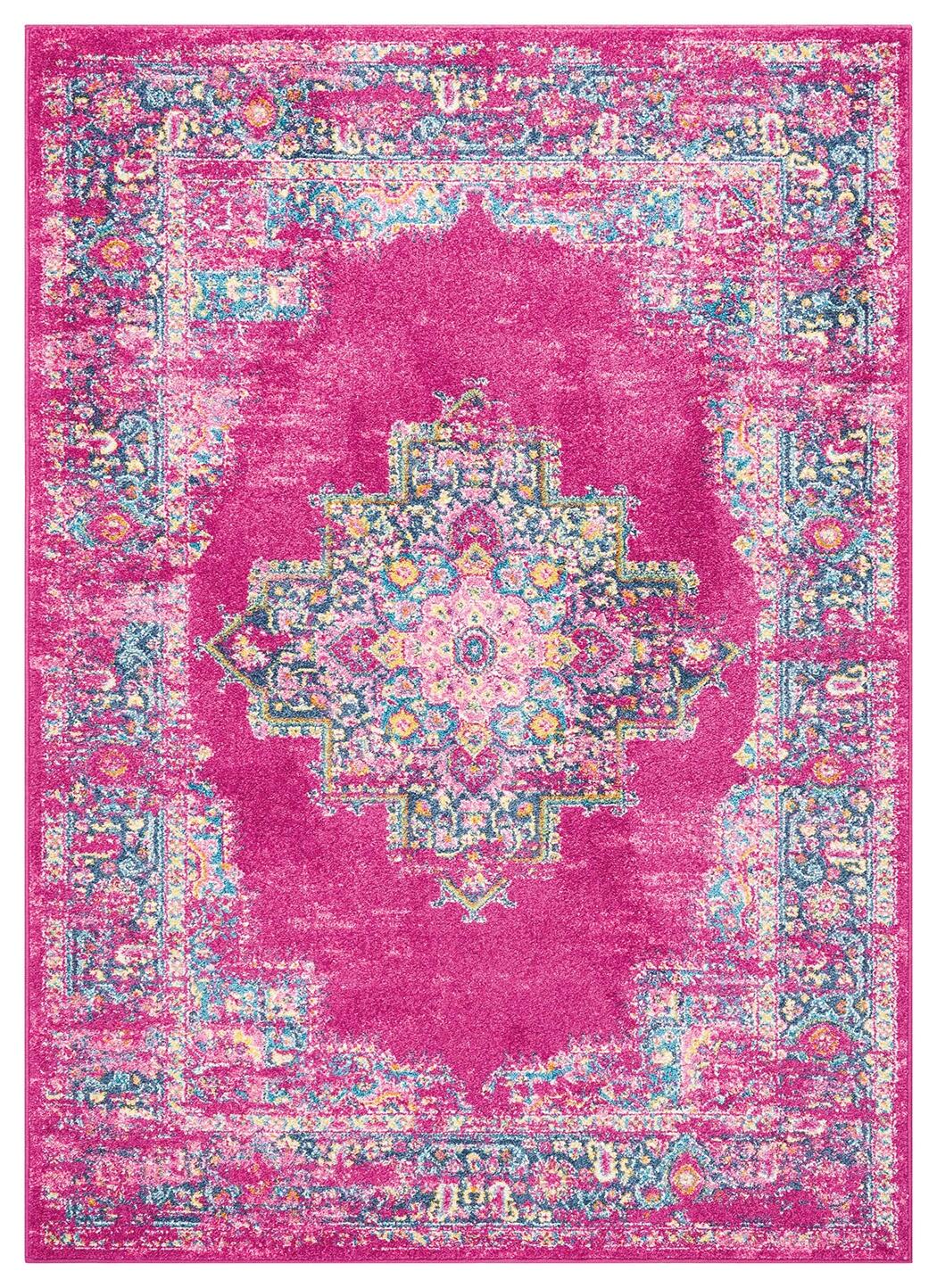 Nourison Home Nourison Passion 3'9" x 5'9" Fuchsia Bohemian Indoor Rug, Fuchsia, large